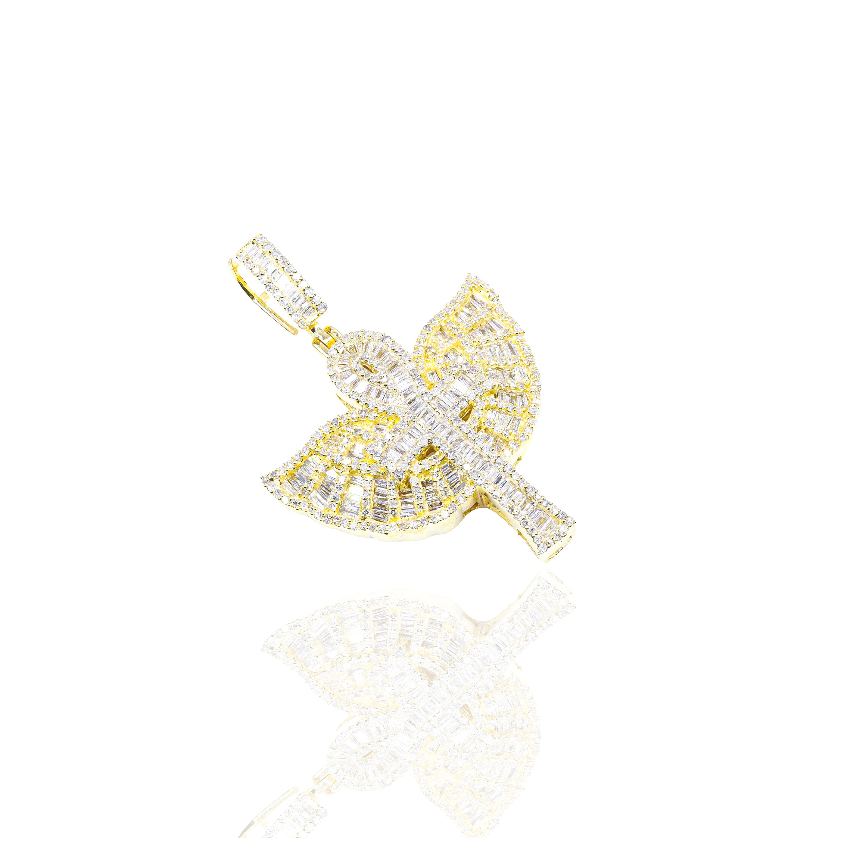 Diamond Ankh with Wings Diamond Pendant