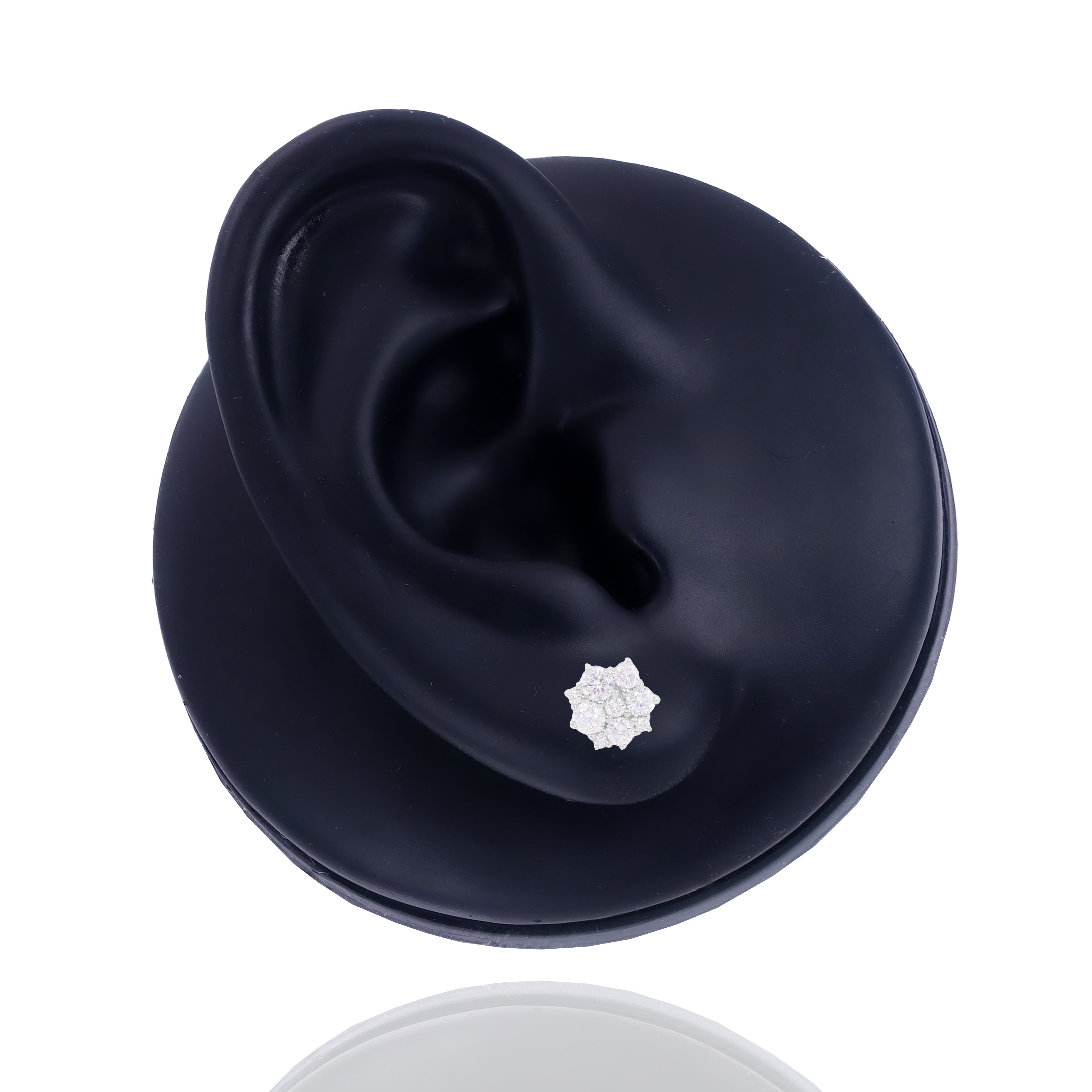 Diamond Jagged Cluster Flower Earrings
