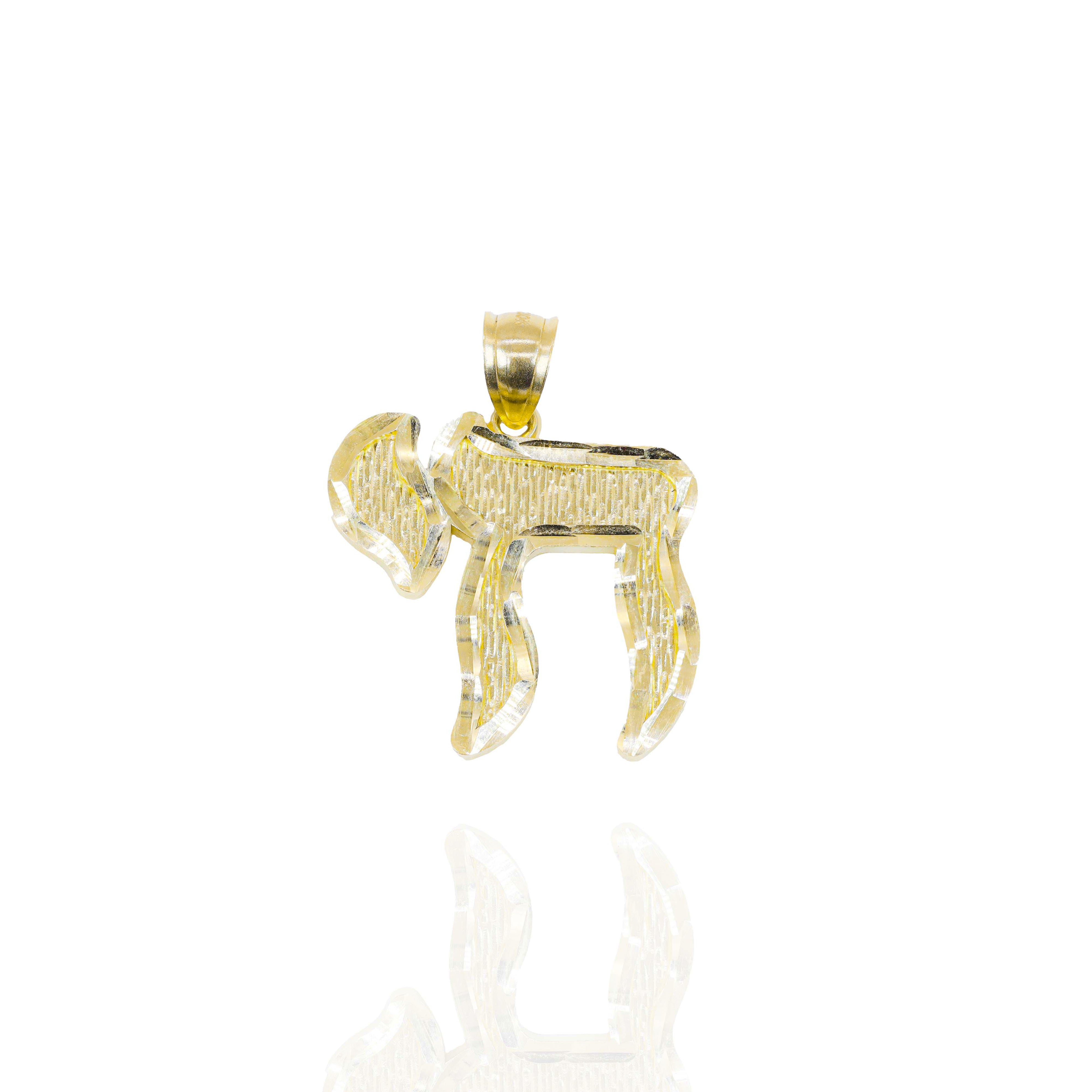 Solid Gold Chai Symbol Pendant