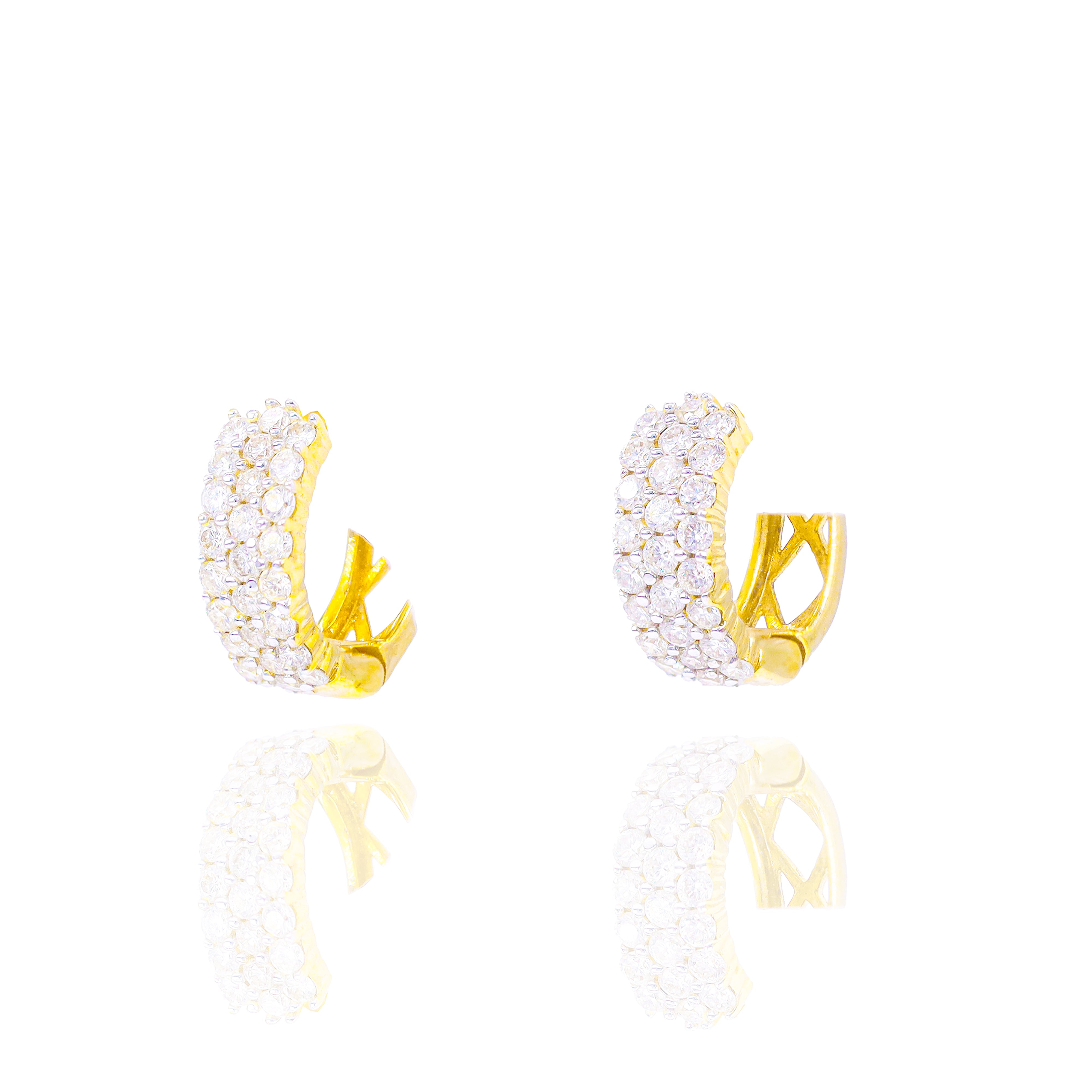 Small Diamond Huggie/Hoop Earrings