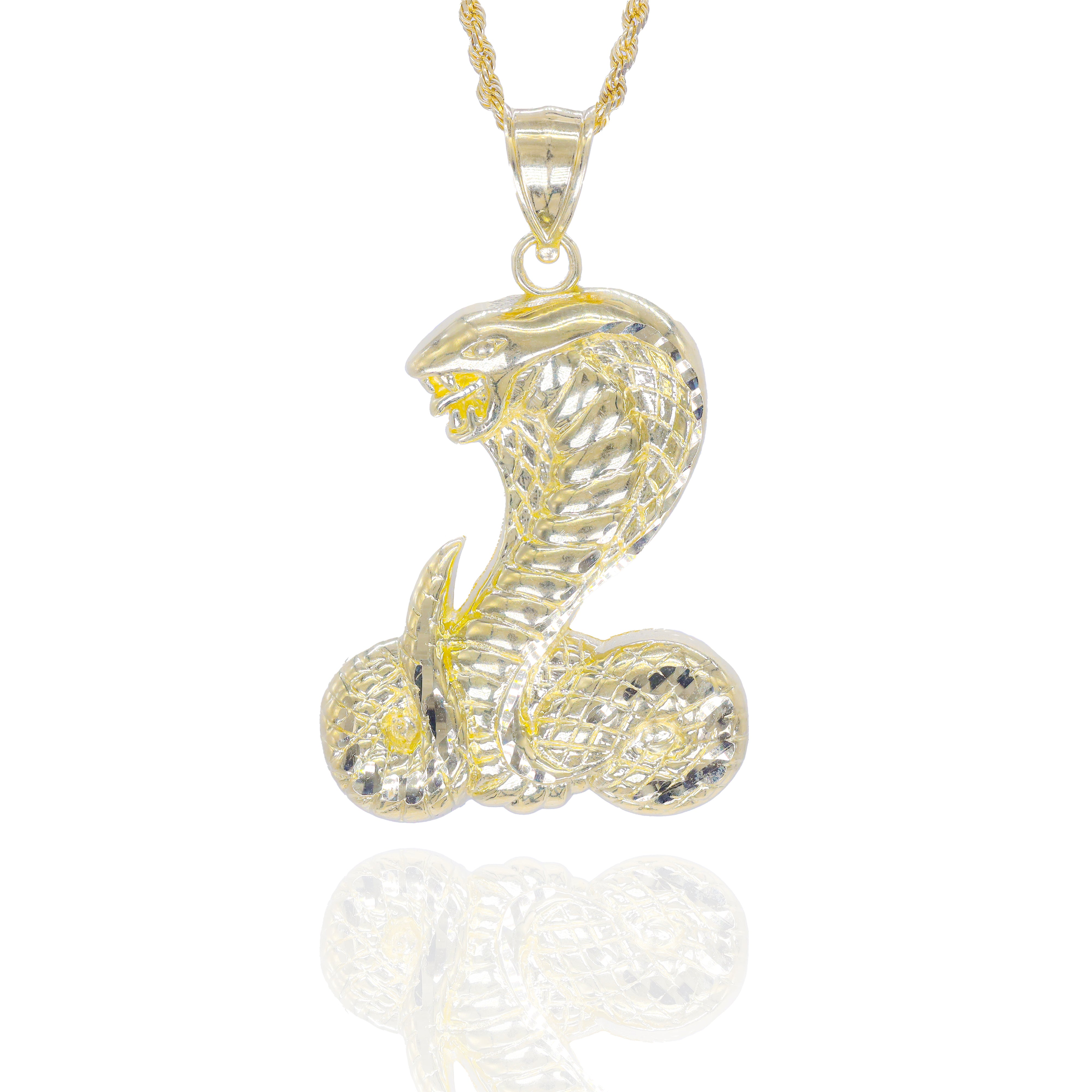 Gold cobra snake-shaped pendant 