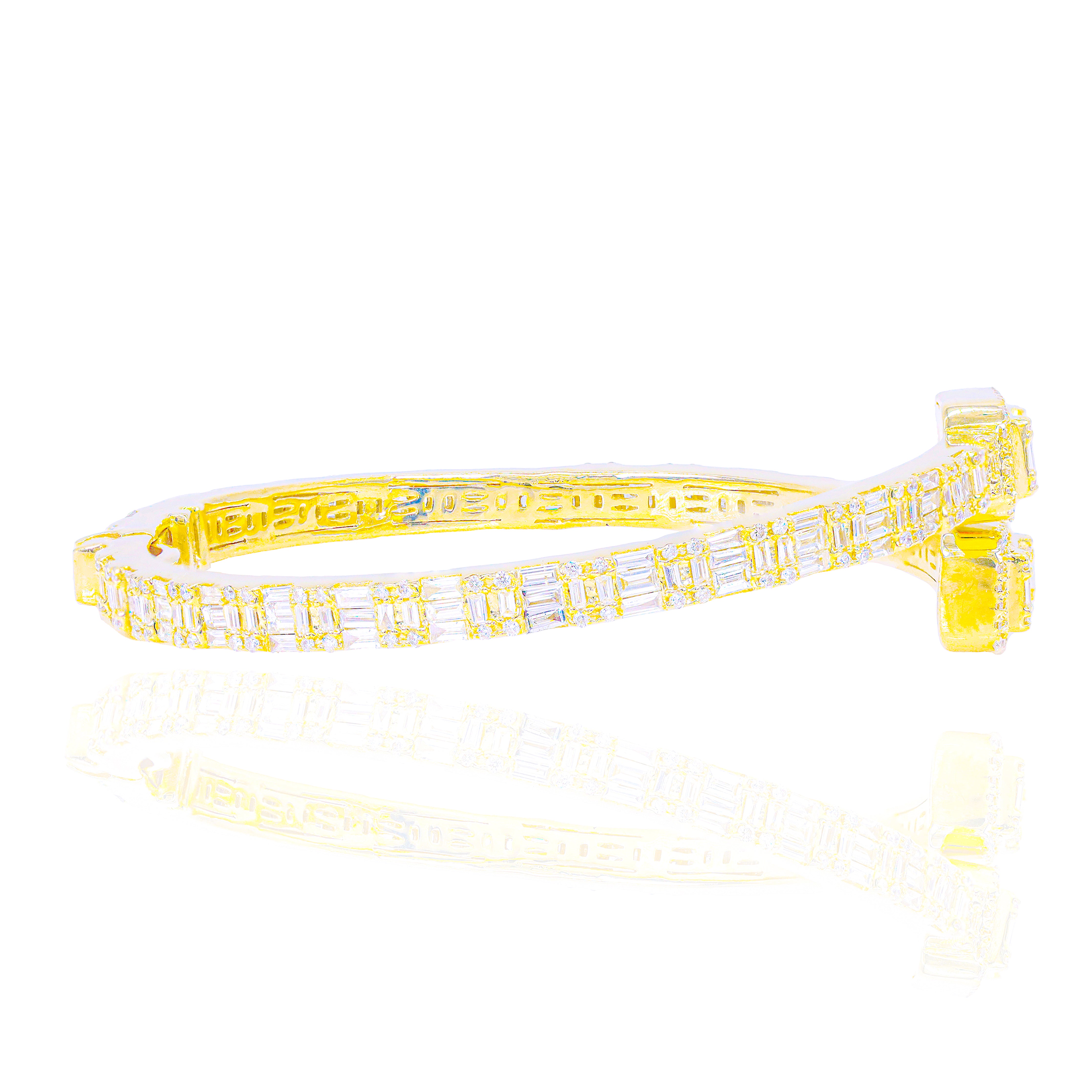 Baguette Eternity Diamond Bangle Bracelet (Thinnest)