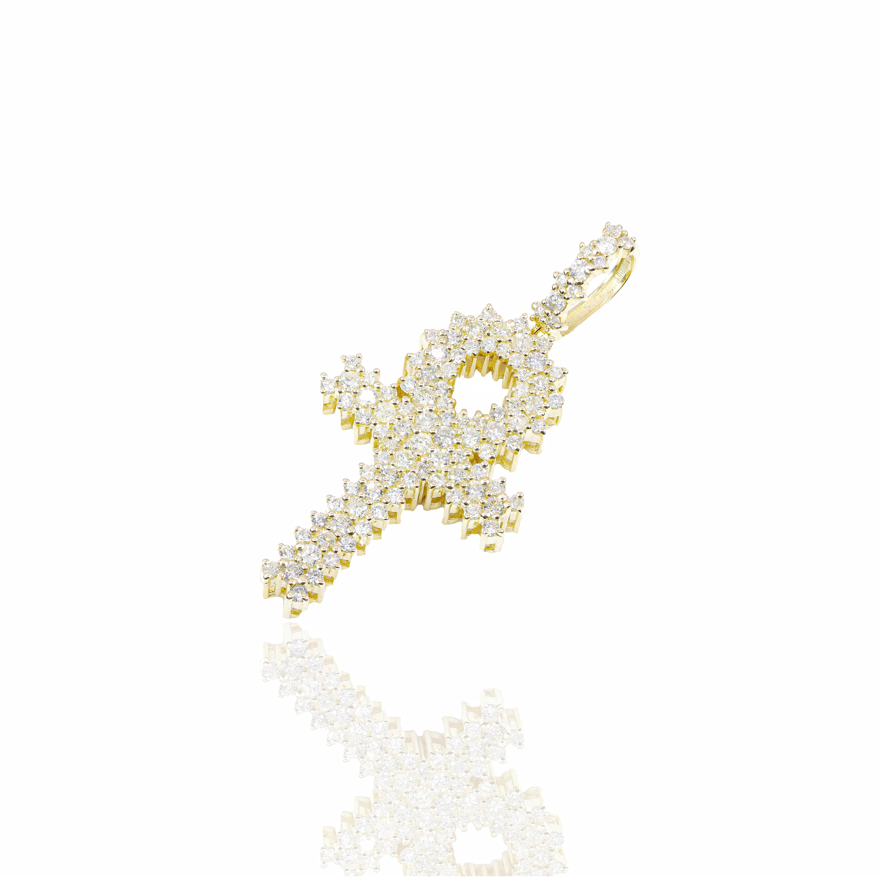 Diamond Cluster Ankh Diamond Pendant