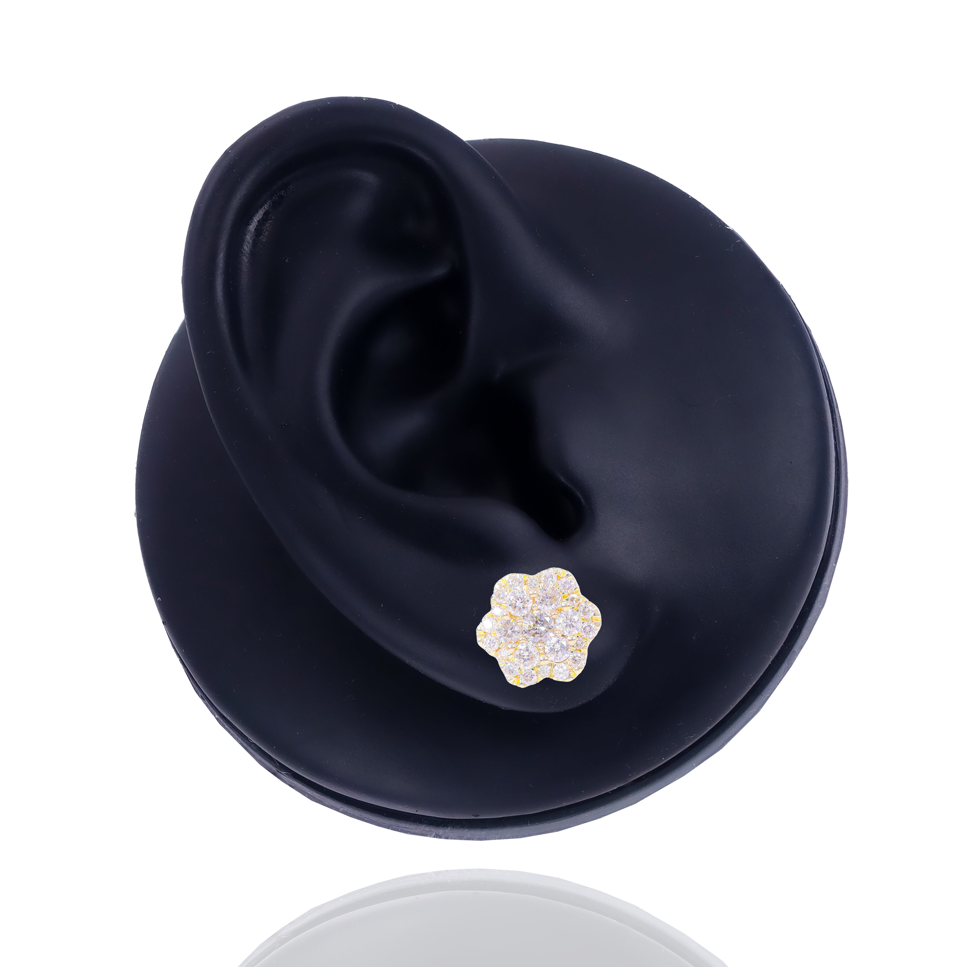 Diamond Cluster Flower Earrings