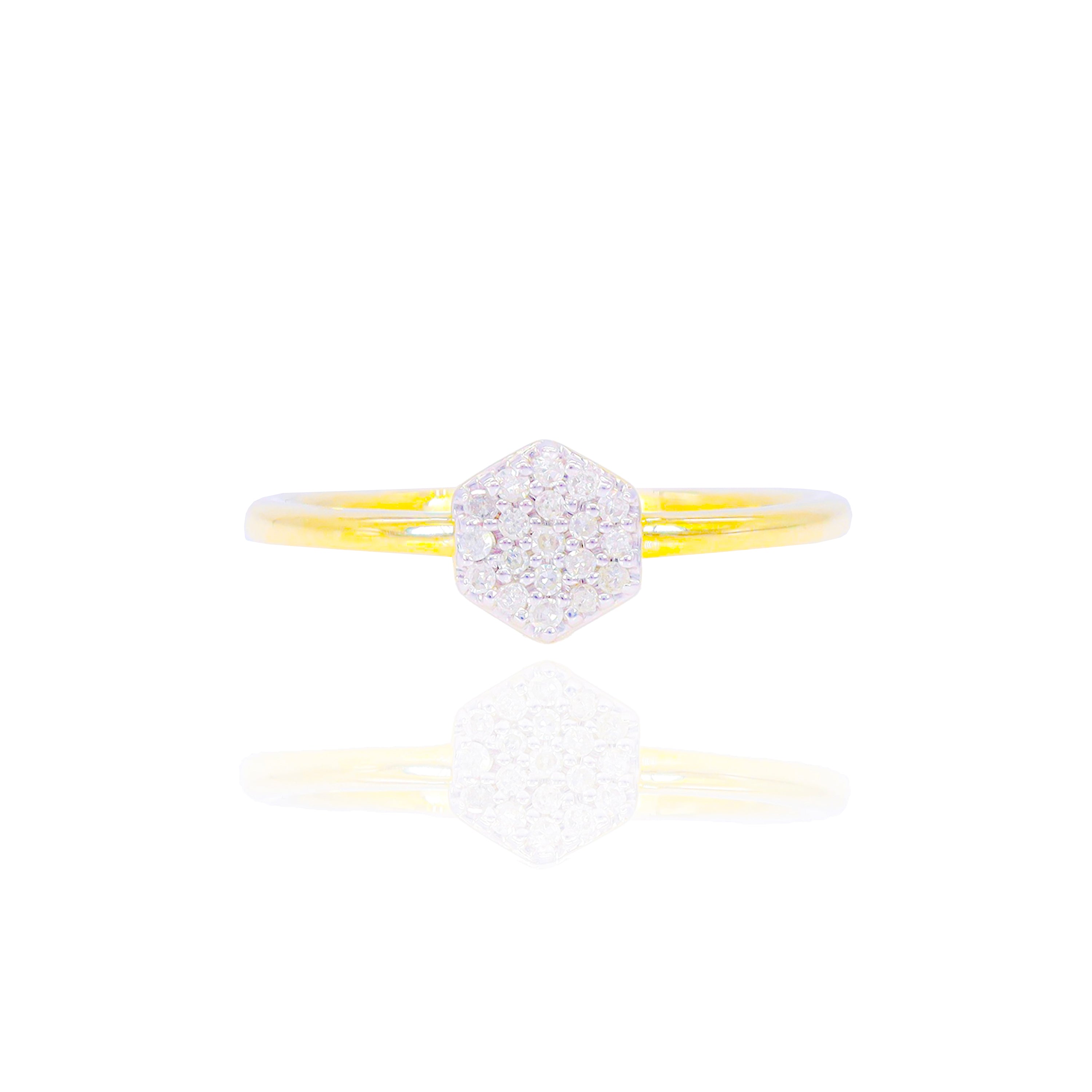 Hexagon Top Diamond Ring