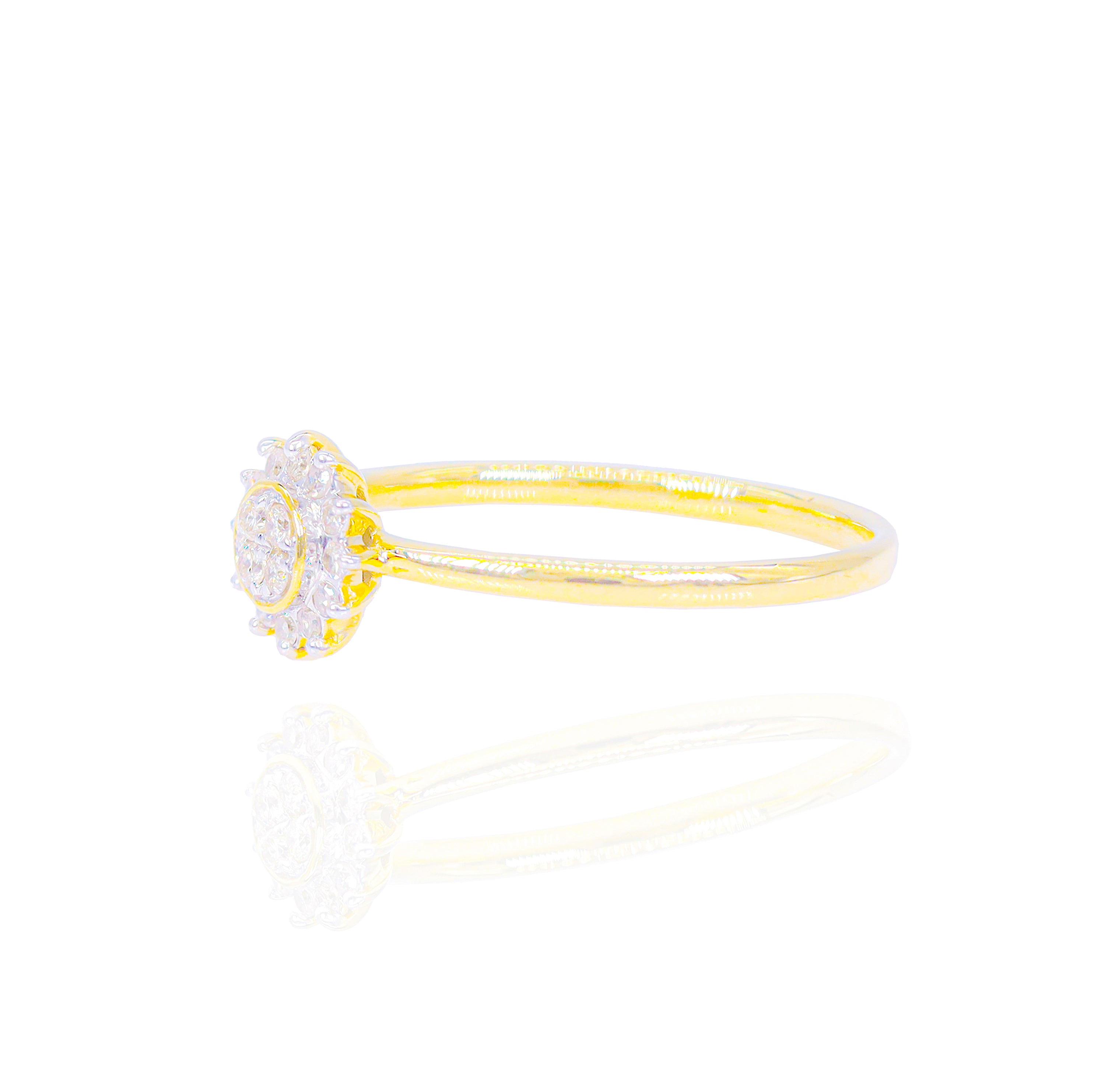 Flower Cluster Diamond Ring Band