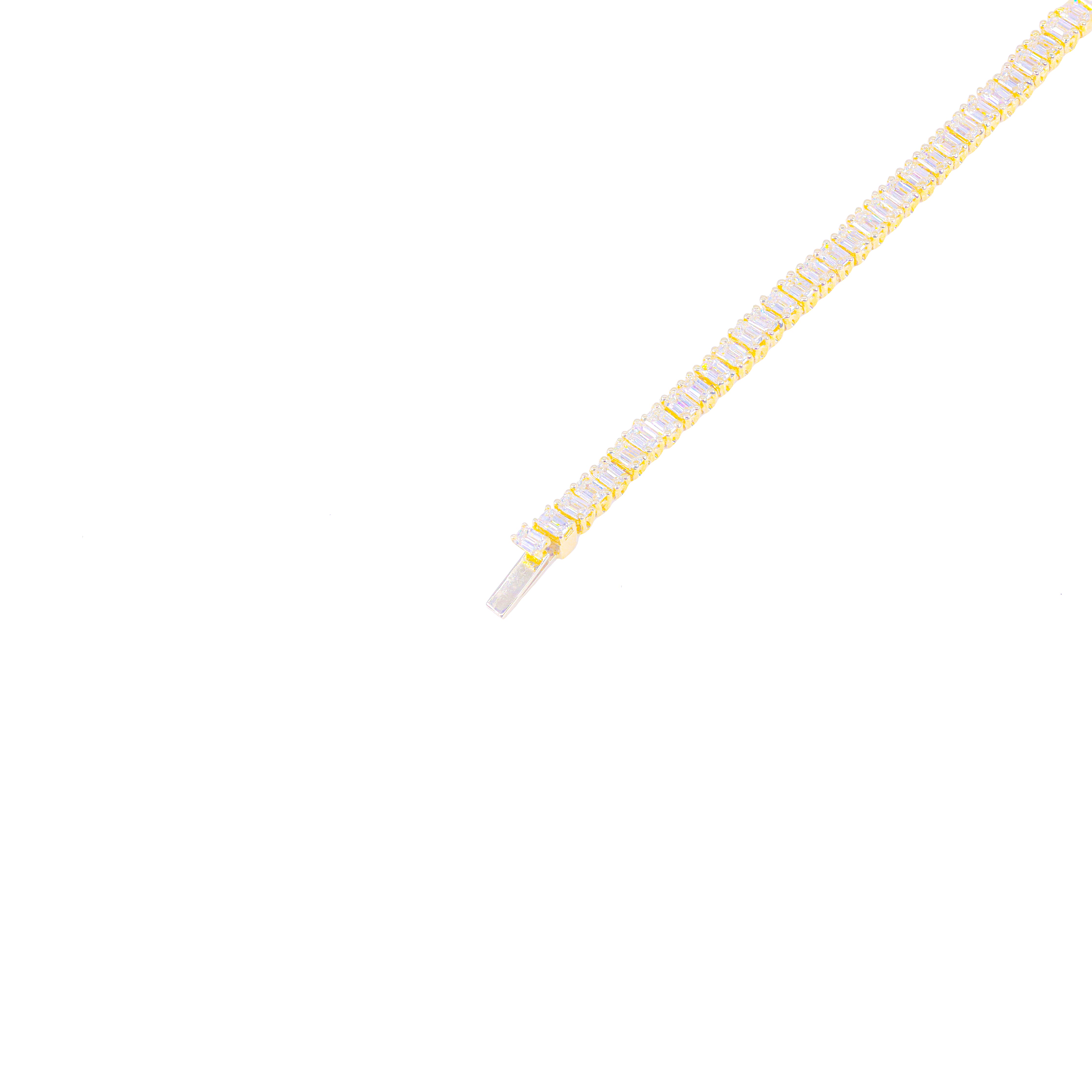 9-Pointer Emerald Cut Diamond Tennis Bracelet