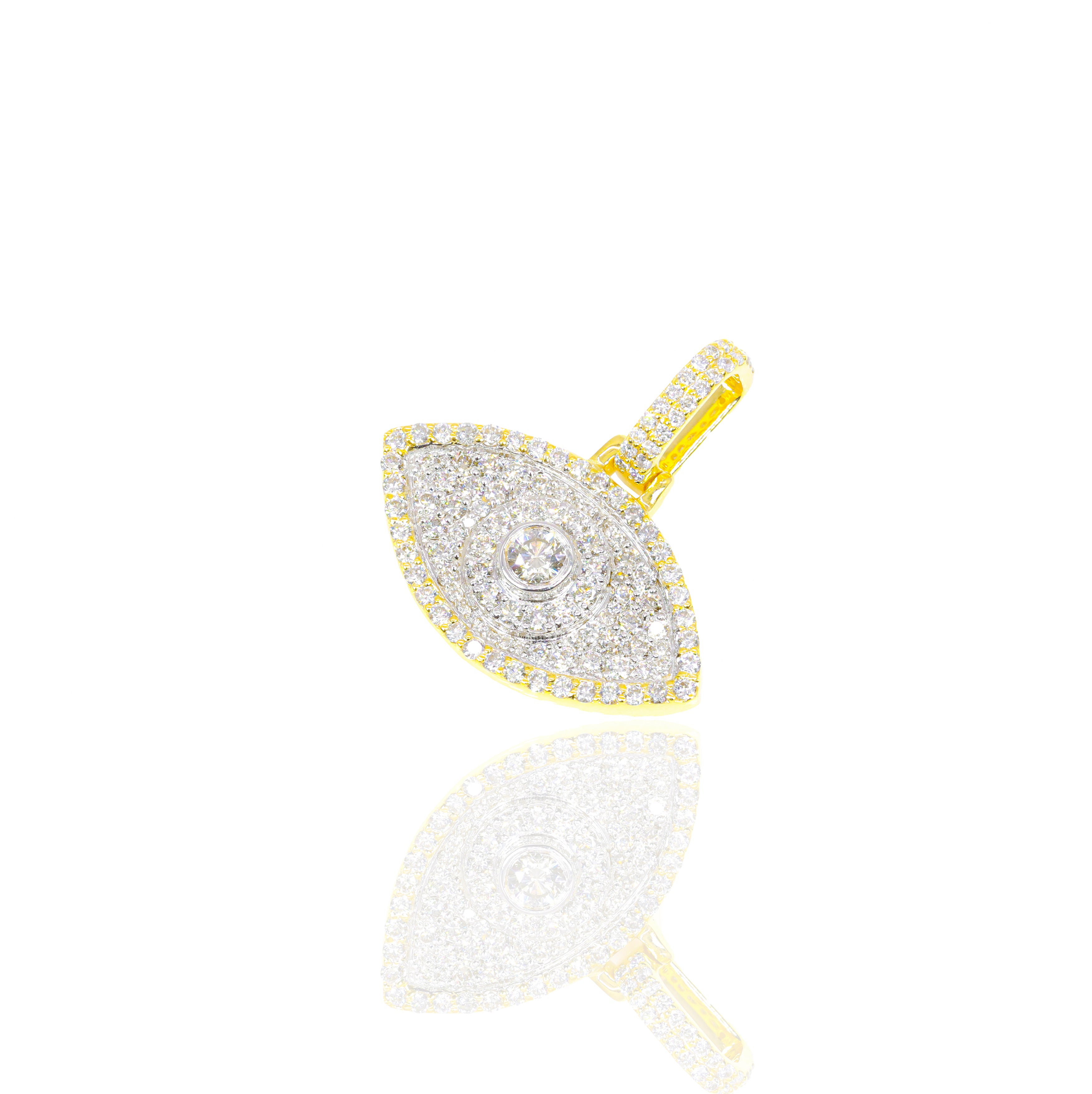 Evil Eye Diamond Pendant with 15-Pointer Center