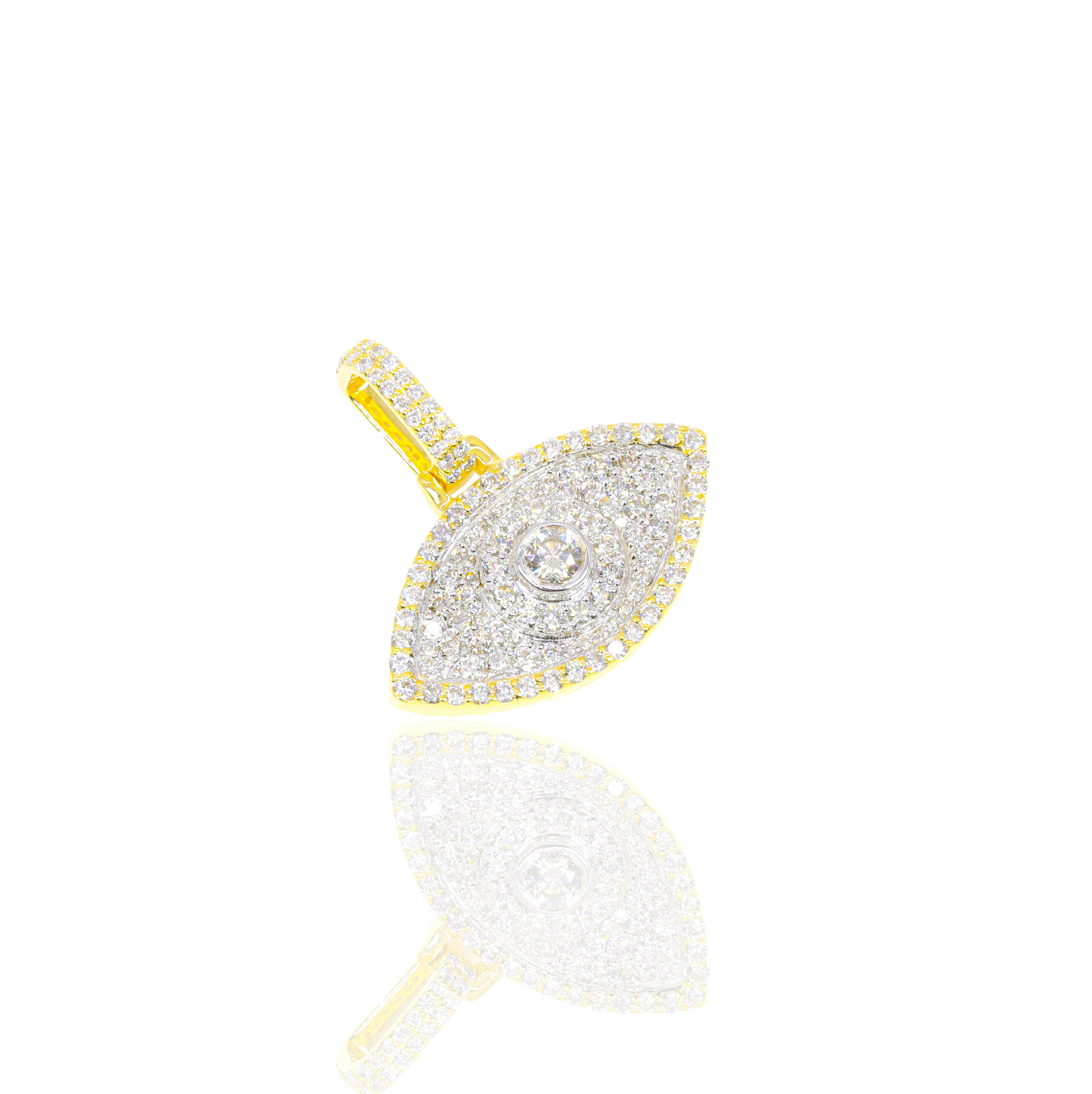 Evil Eye Diamond Pendant with 15-Pointer Center