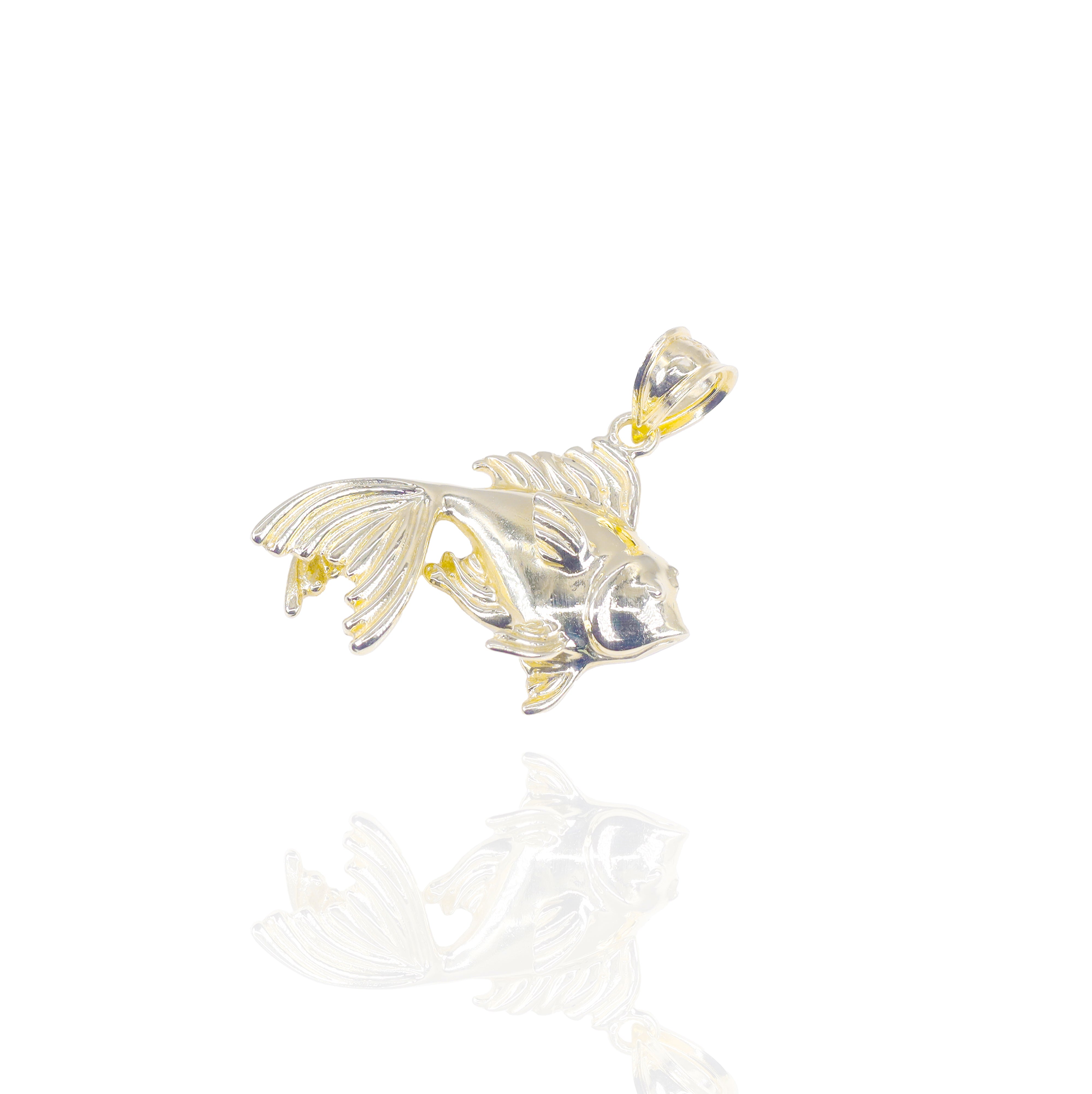 Solid Lucky Gold Fish Pendant