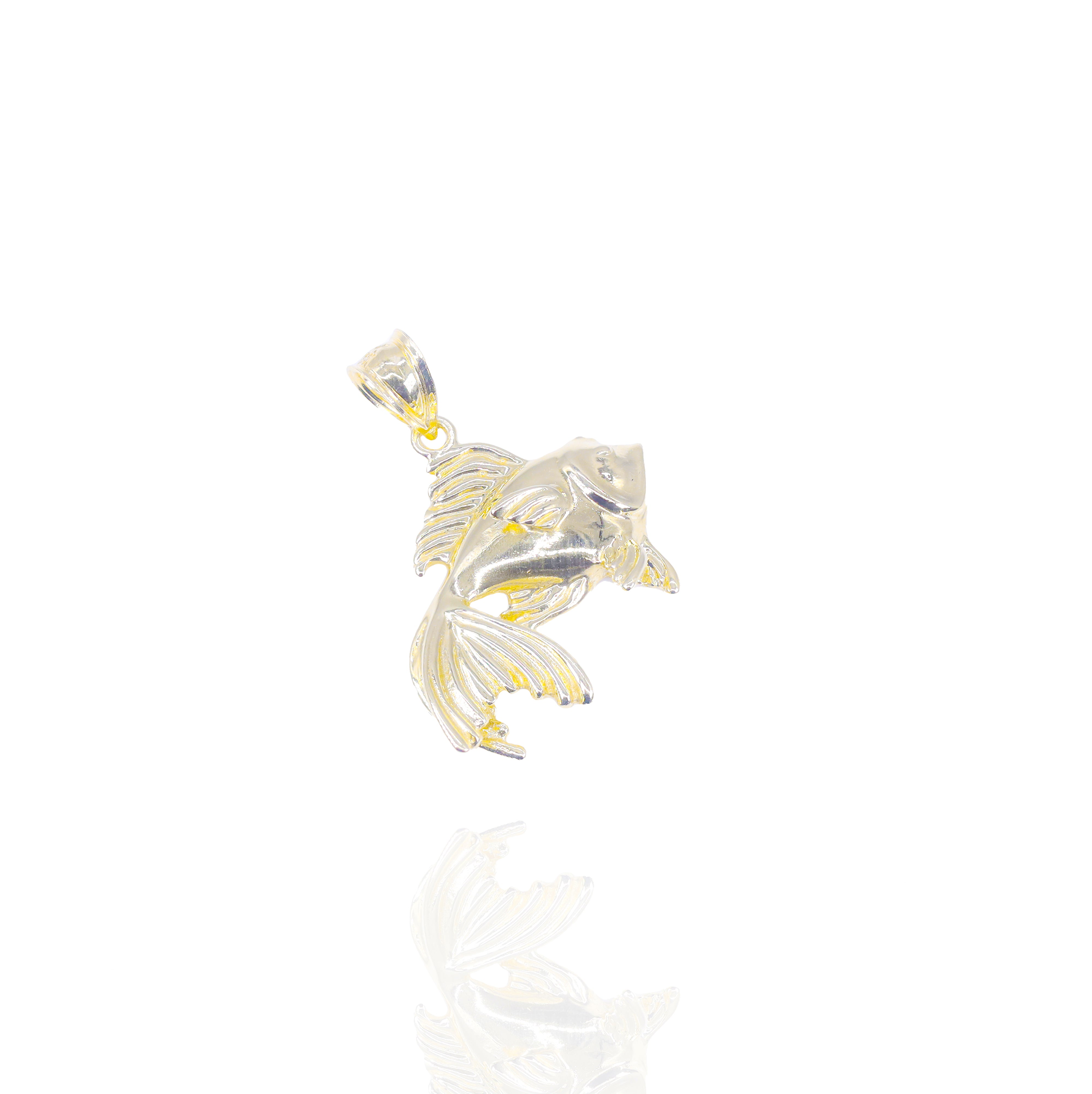 Solid Lucky Gold Fish Pendant