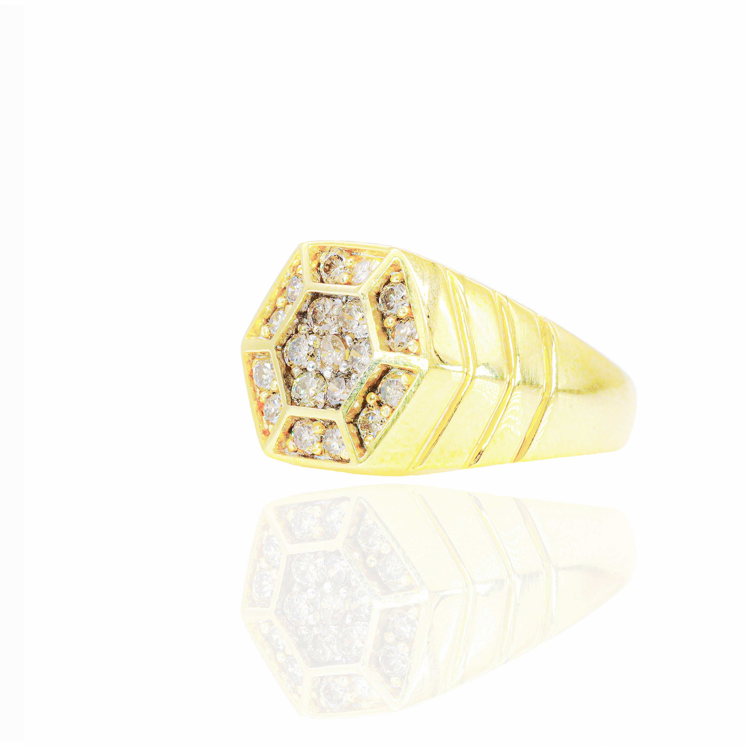 Hexagon Shaped Diamond Ring