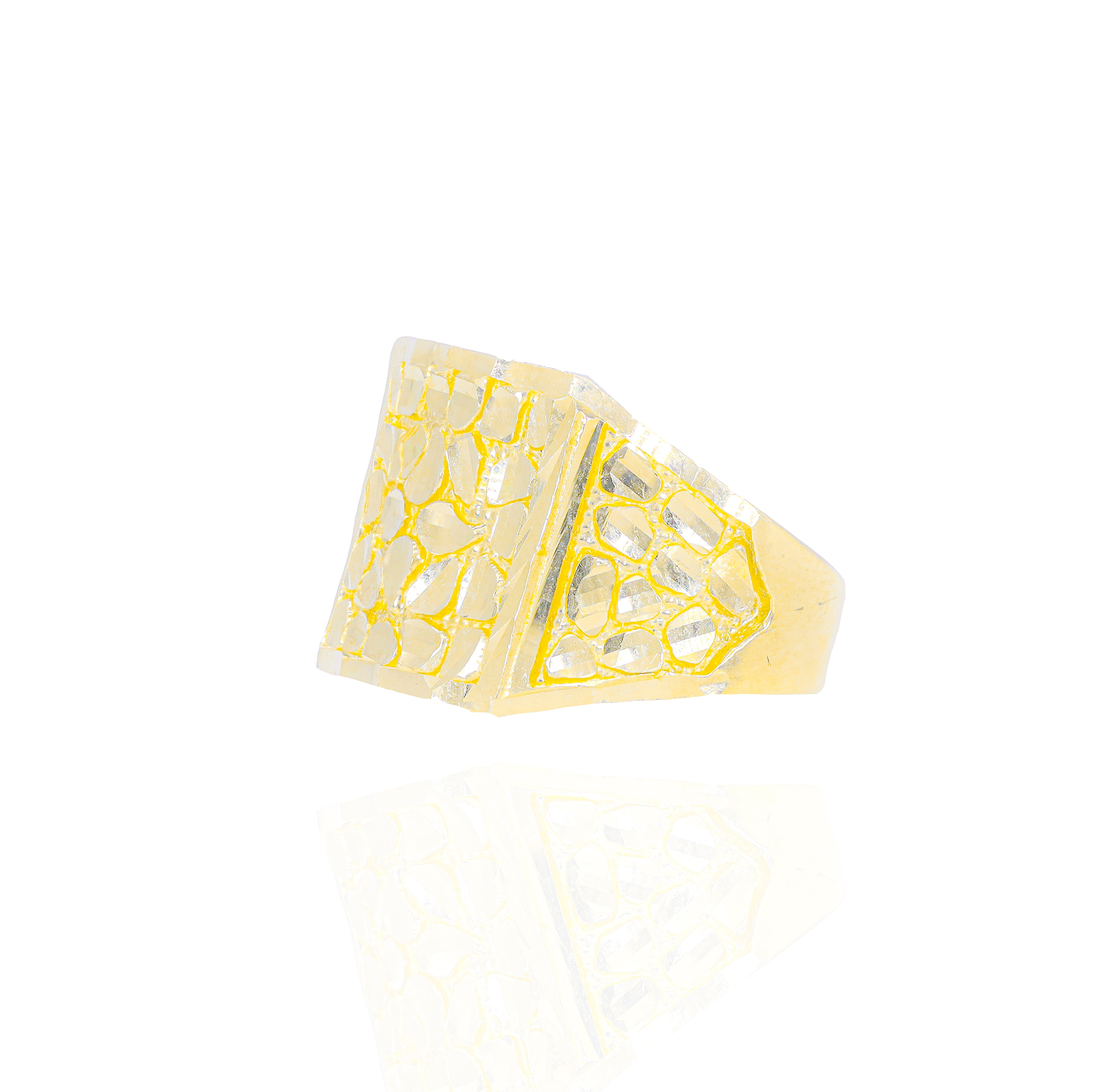 Square Nugget Gold Ring
