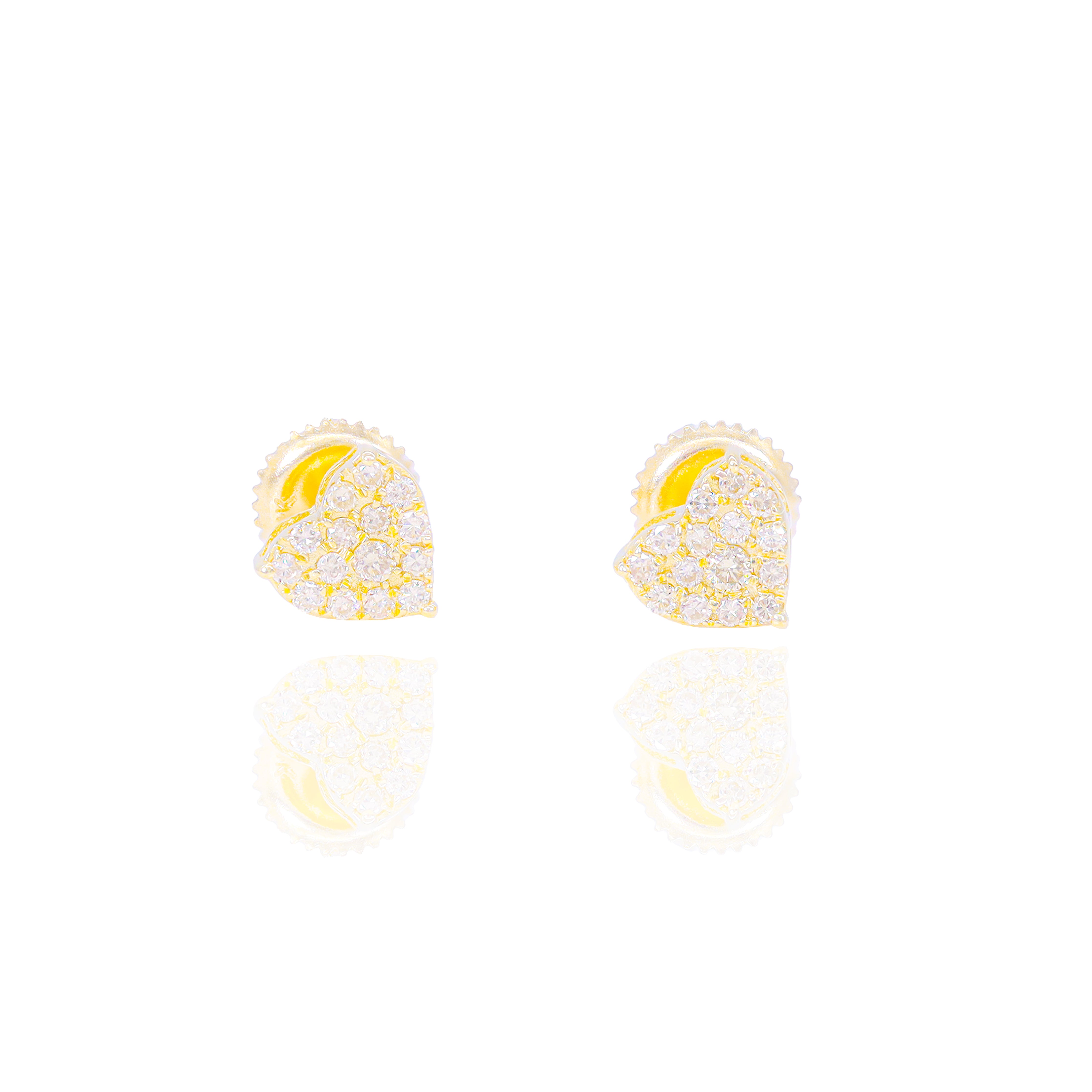 Cluster Heart Shaped Diamond Earrings