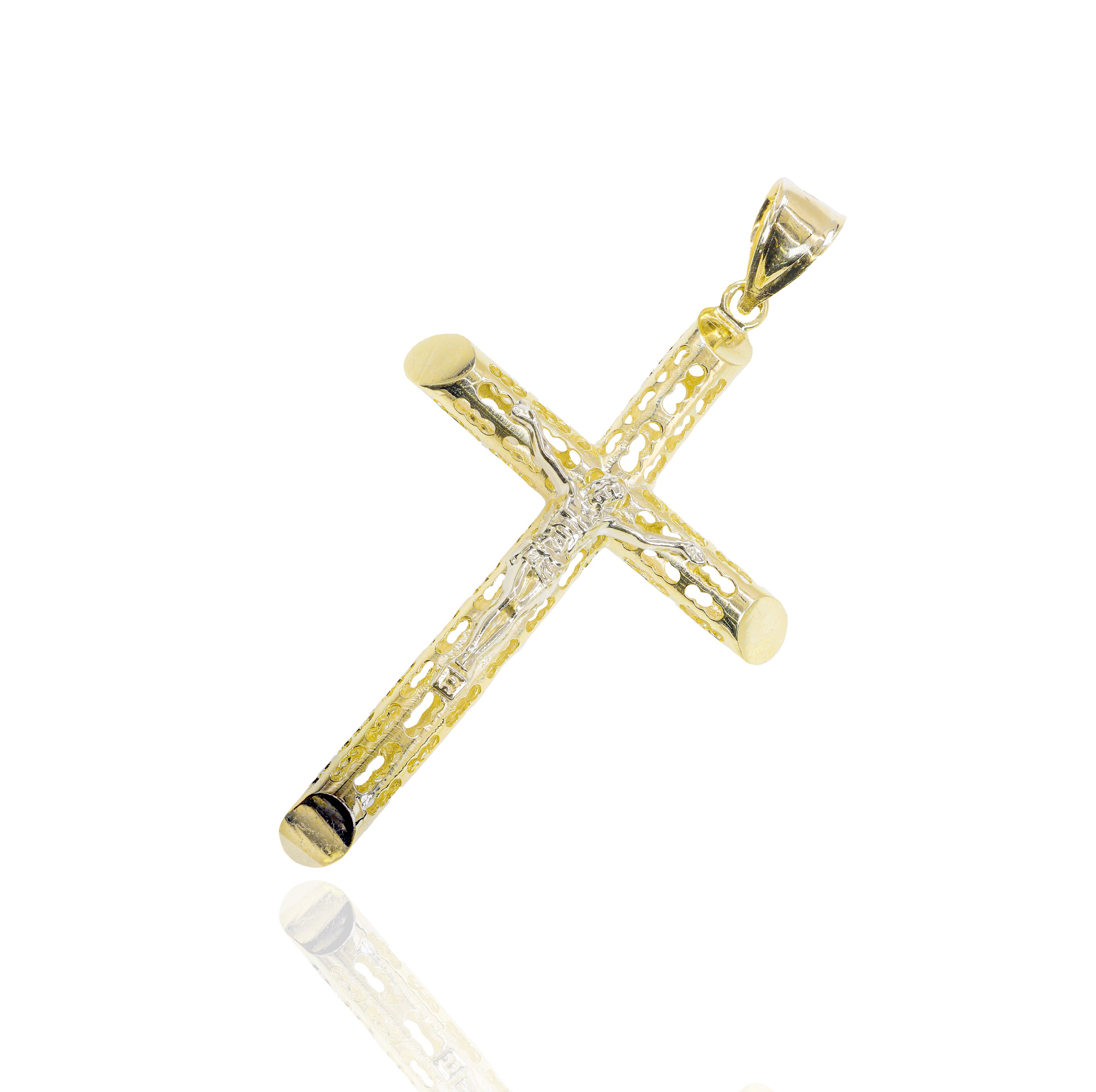 Italian Open Concept Cross with Jesus Pendant