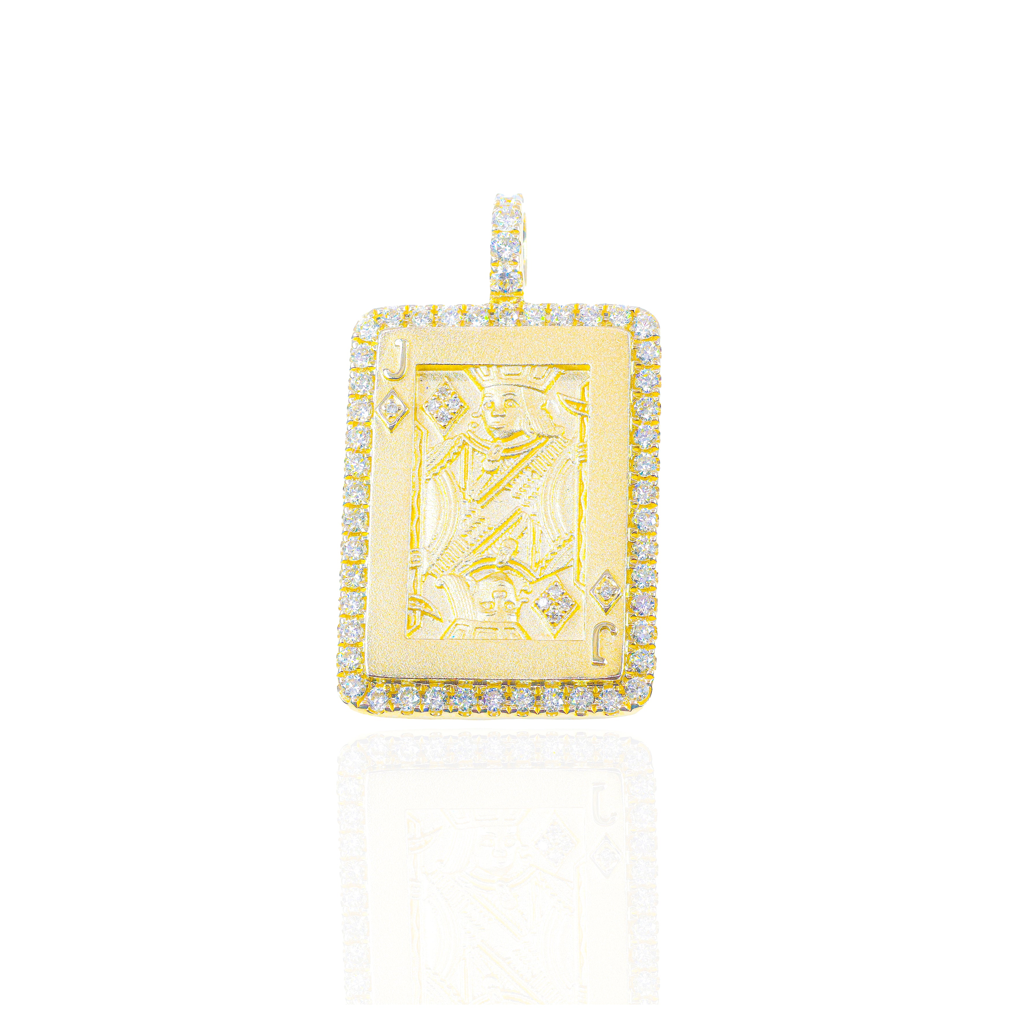 Jack of Diamonds Card Diamond Pendant