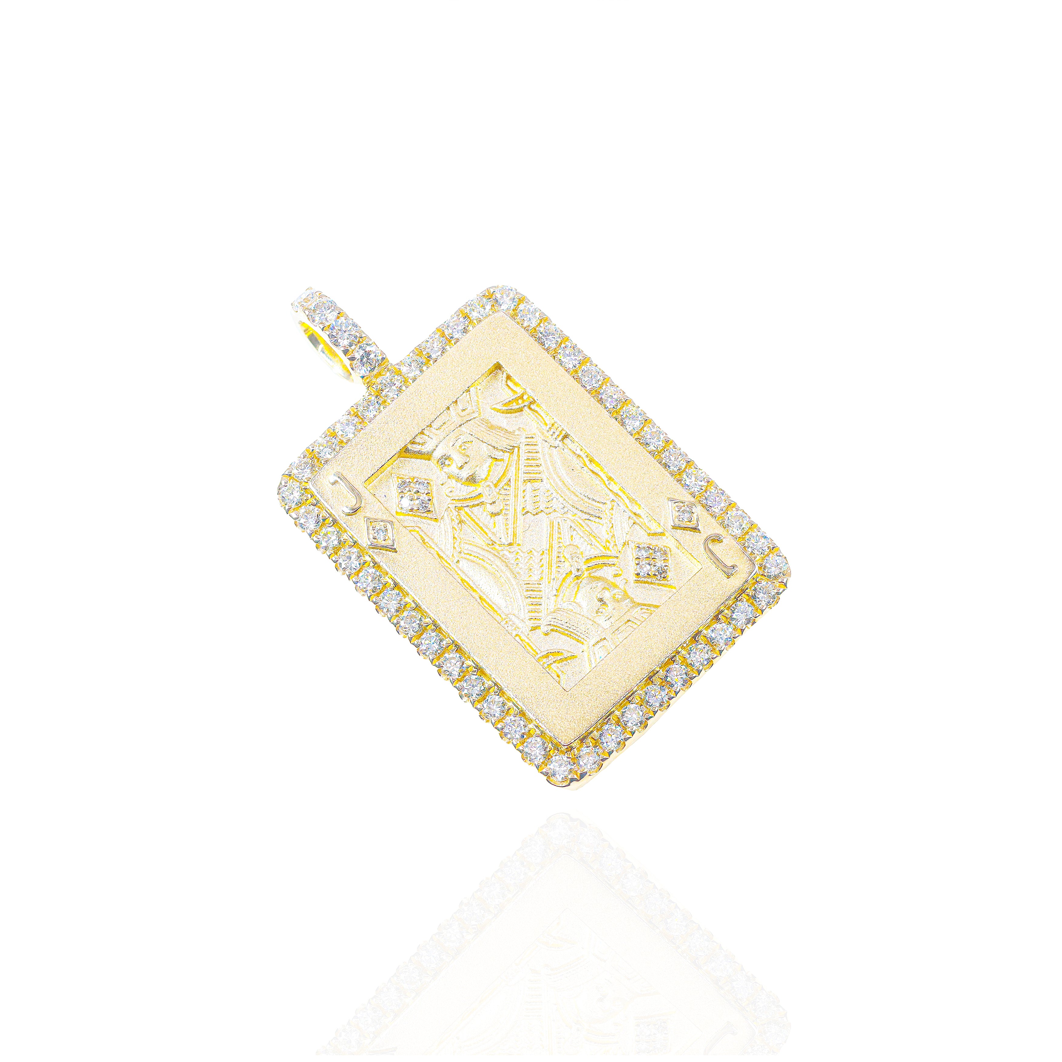 Jack of Diamonds Card Diamond Pendant