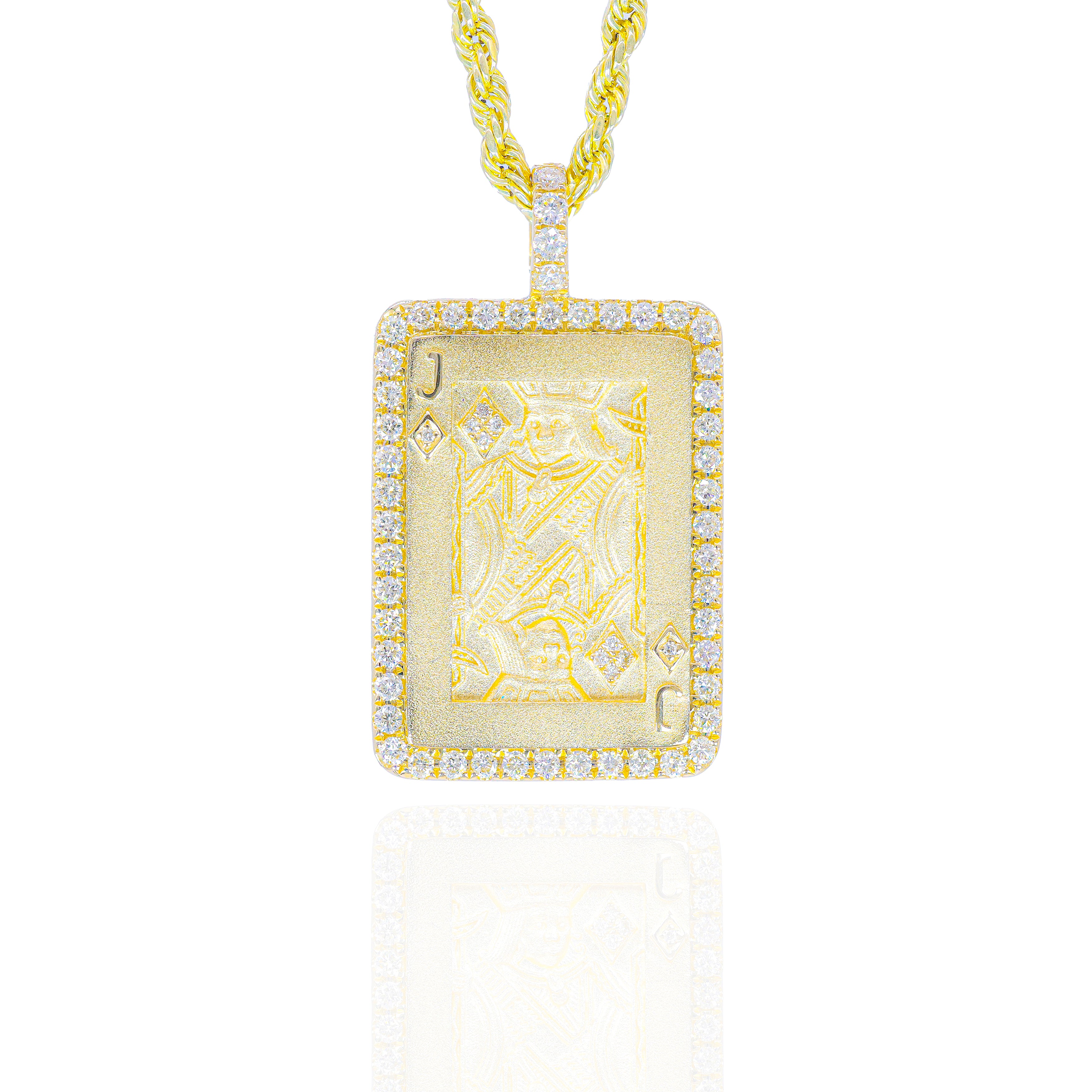 Jack of Diamonds Card Diamond Pendant