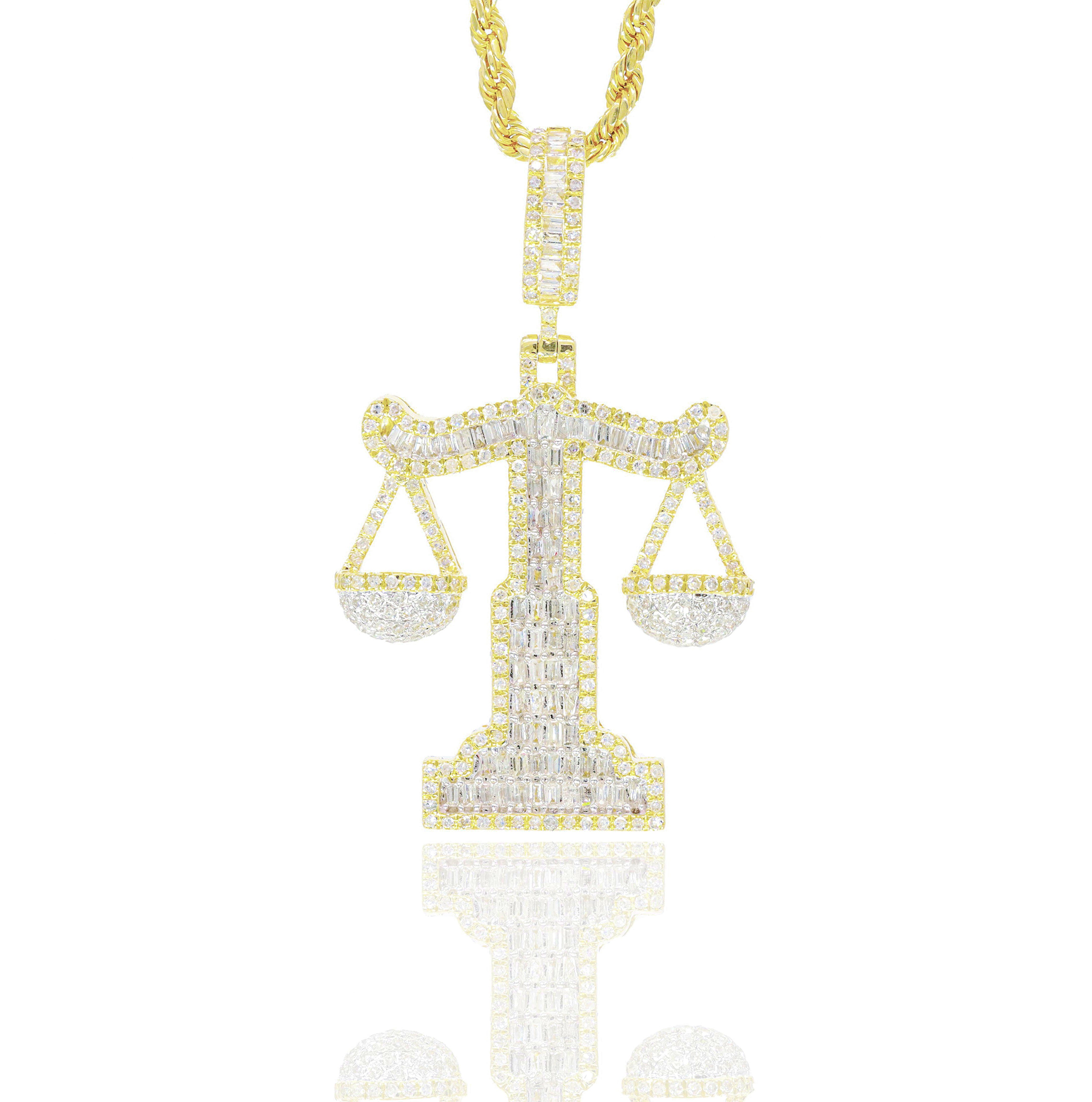 Baguette Diamond Scale Diamond Pendant
