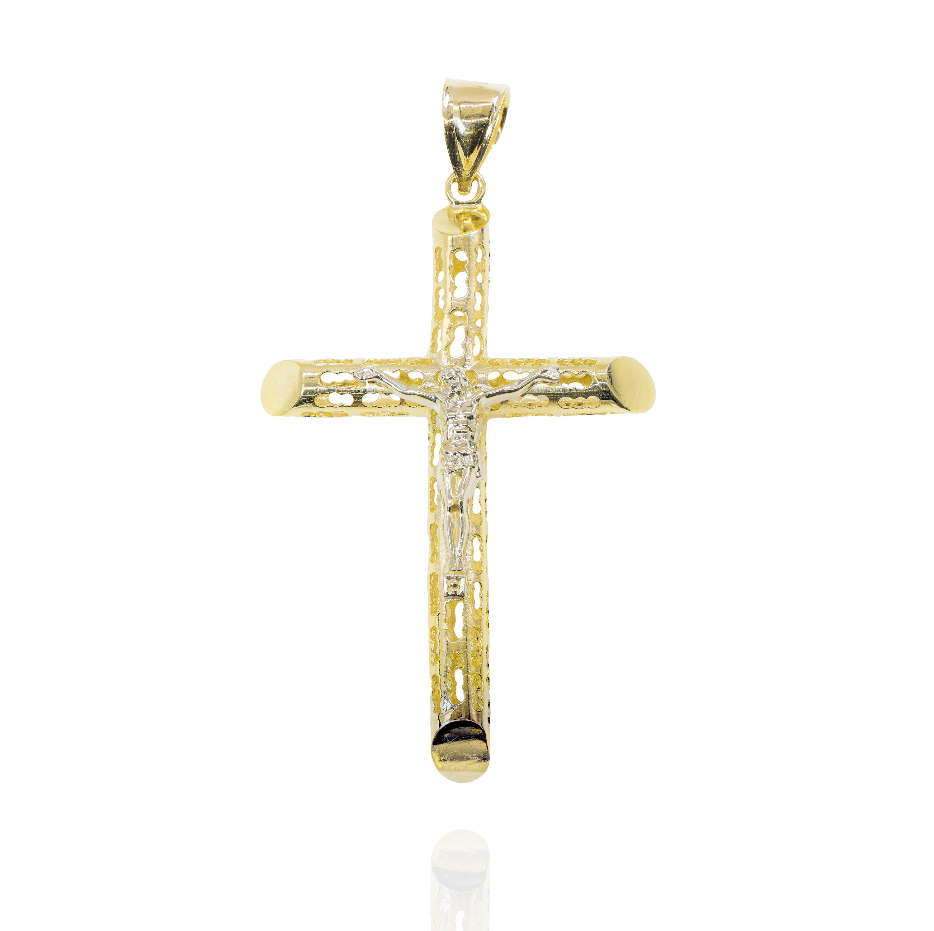 Italian Open Concept Cross with Jesus Pendant