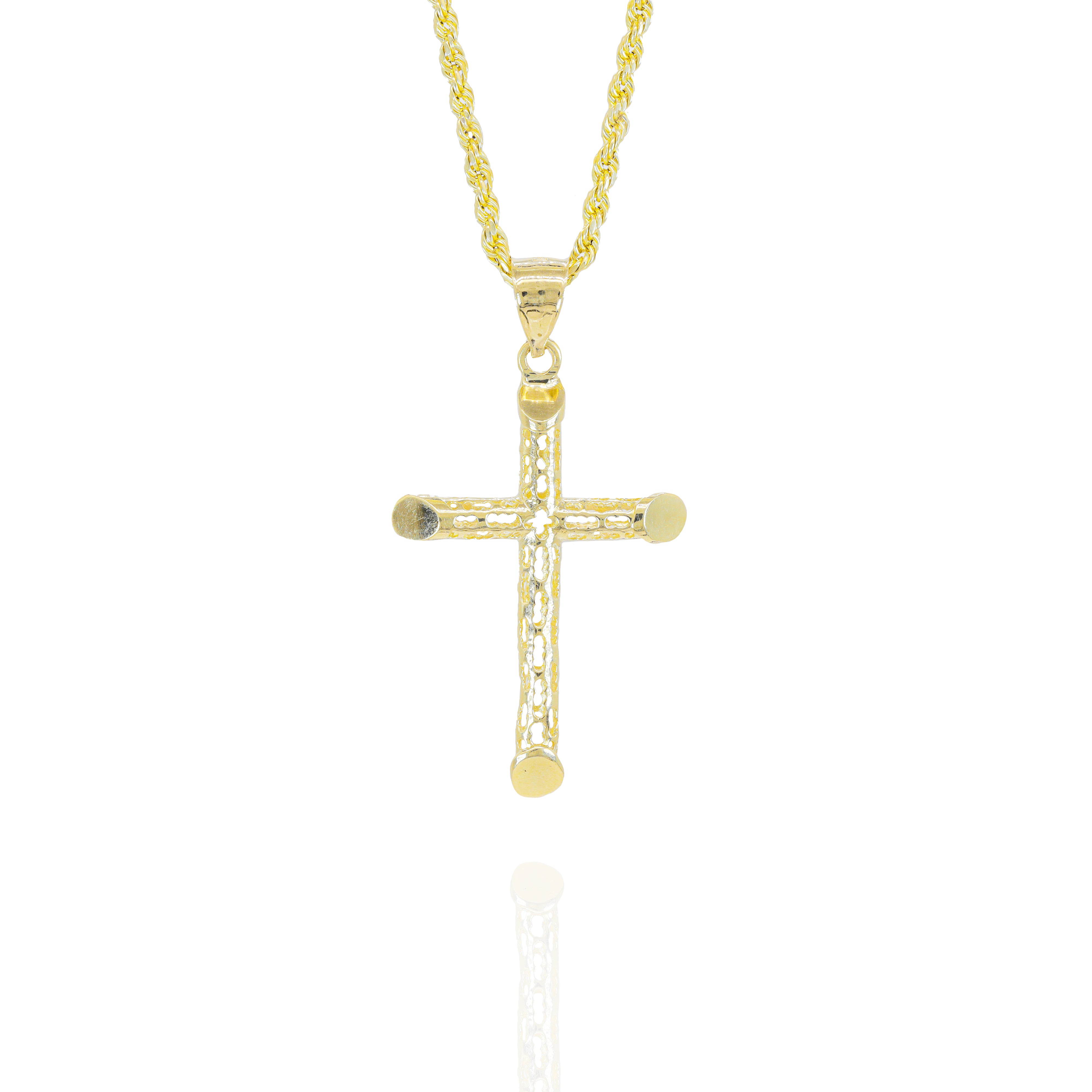 Small Italian Open Concept Cross Pendant