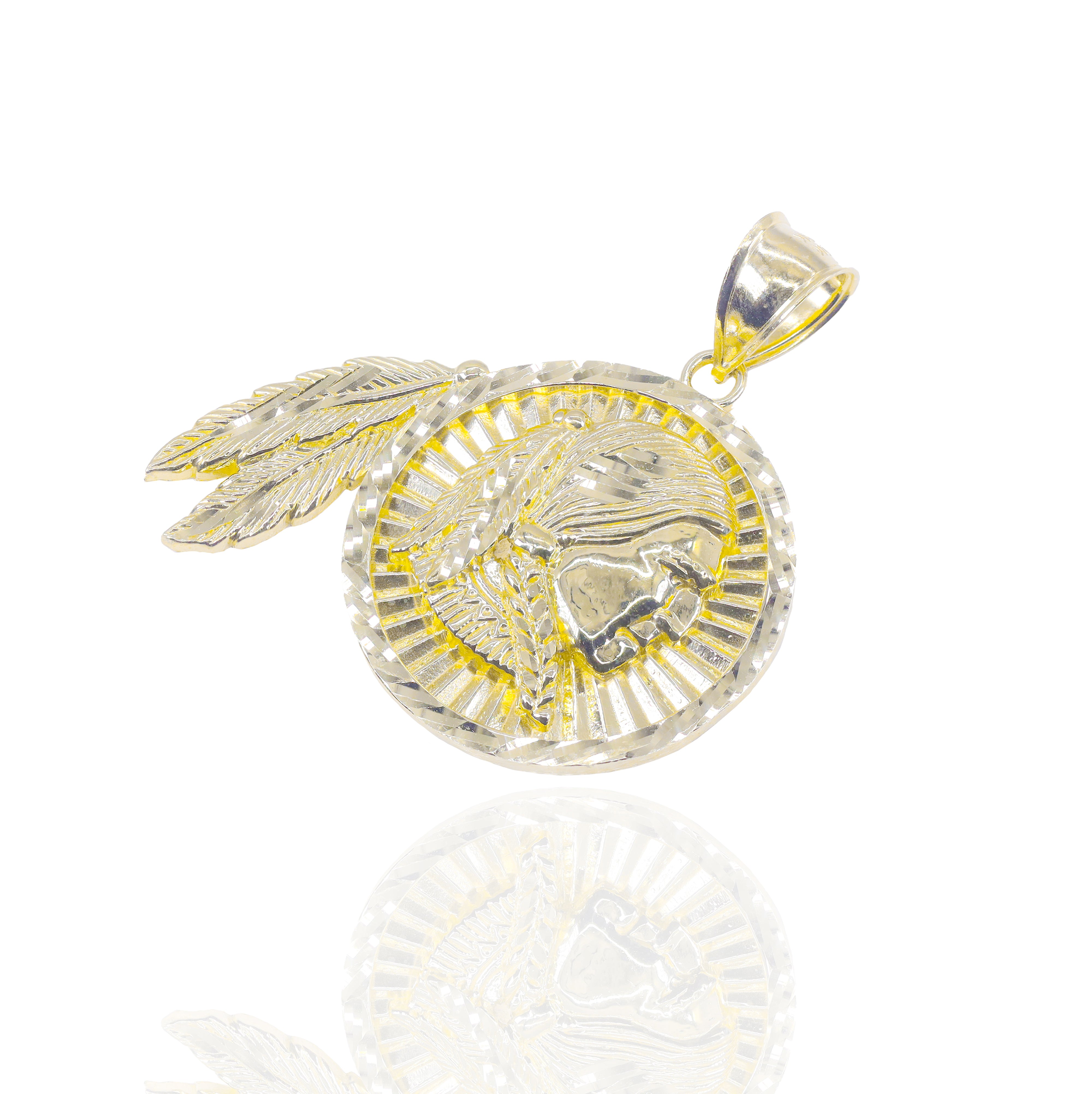 Native American Chief Gold Pendant
