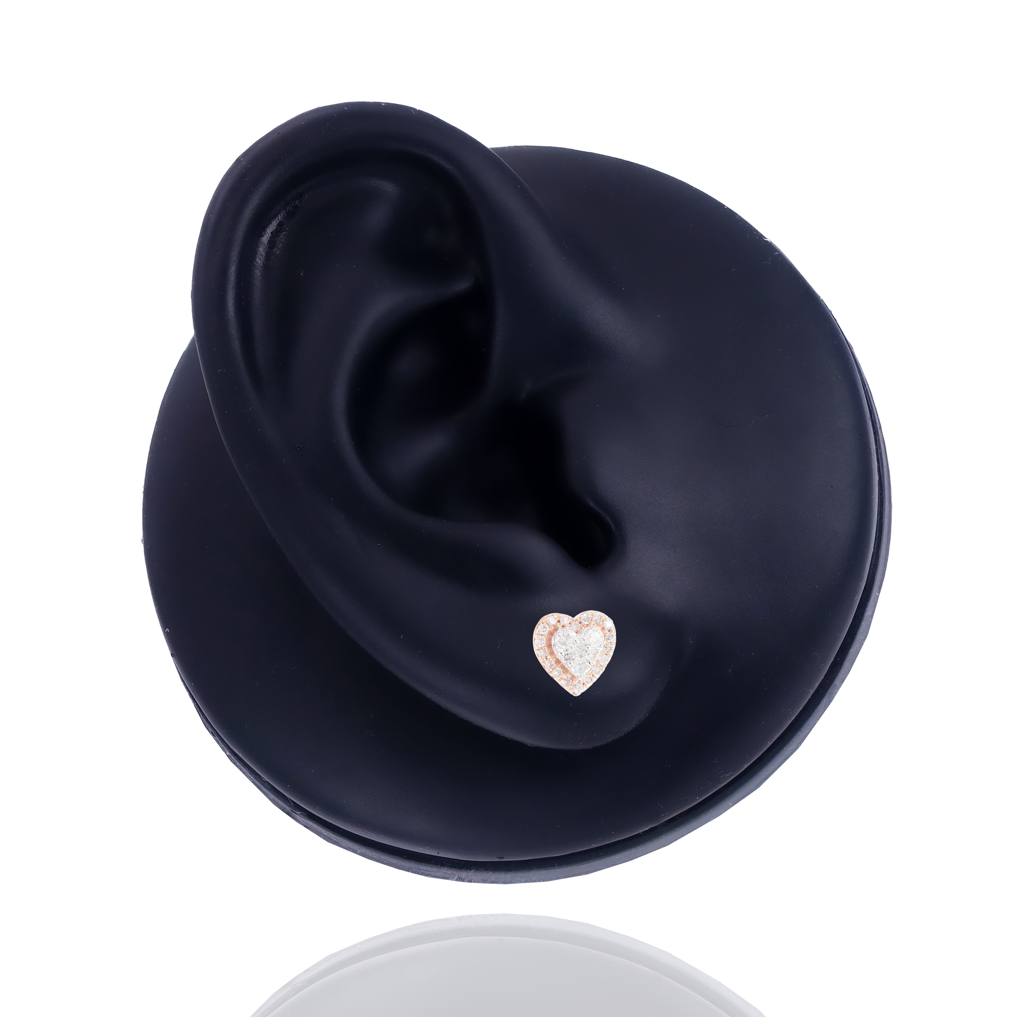Two-Tone Diamond Heart Earrings