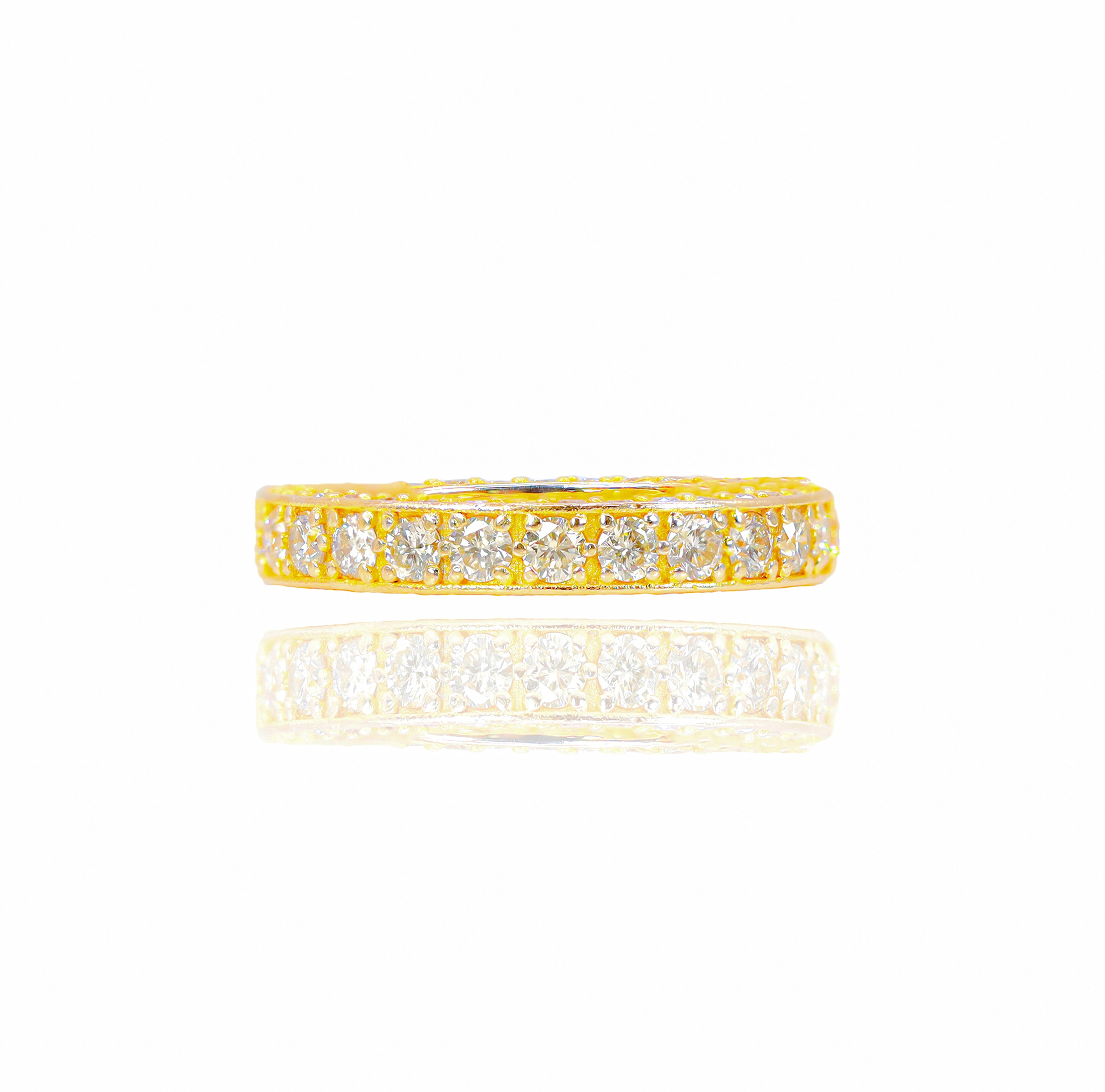 One Row Diamond Eternity Band w/ Diamond on Inner Shank