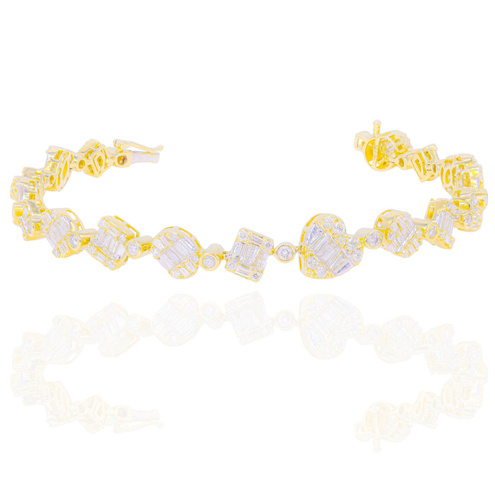 Assorted Shape Baguette & Round Diamond Bracelet image
