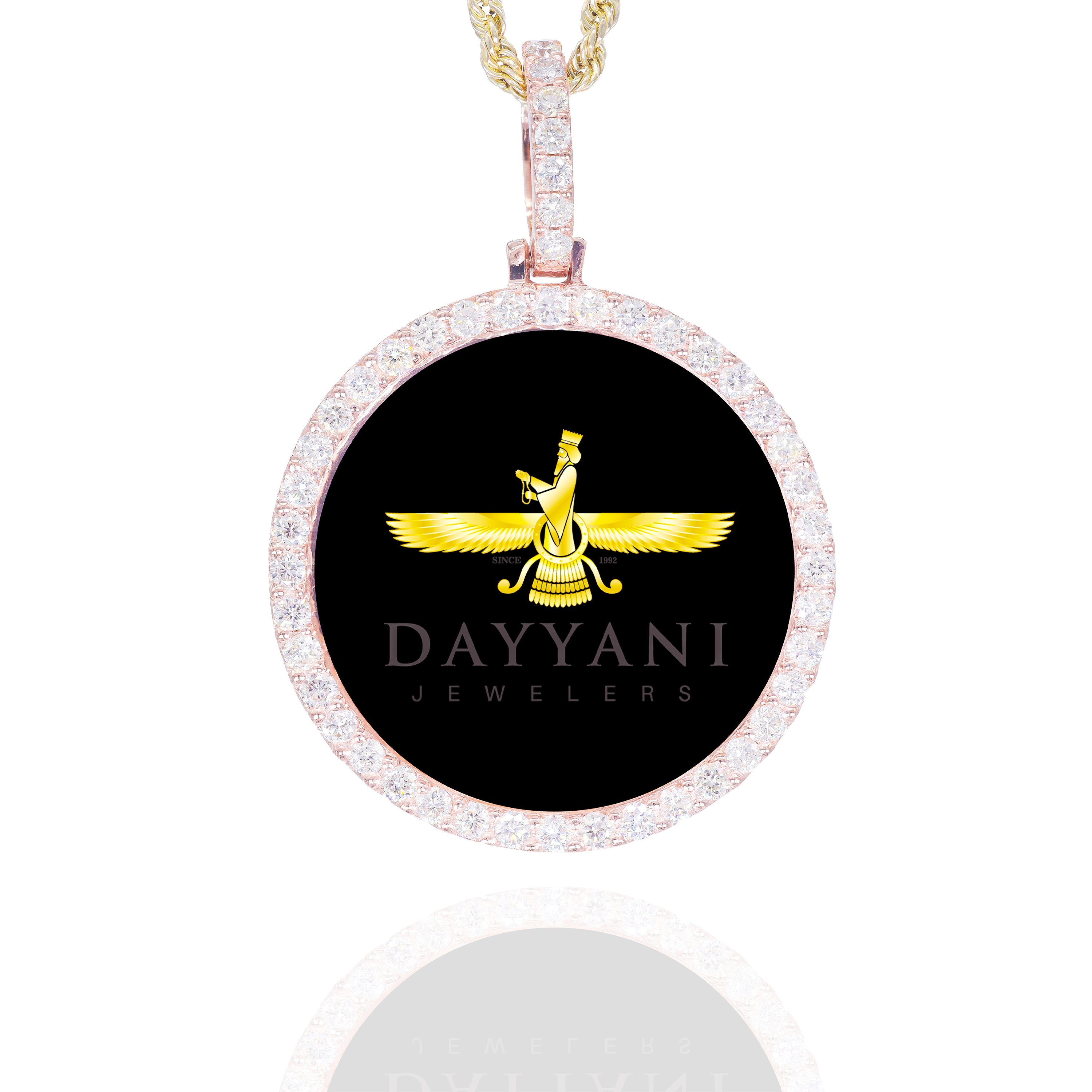 1.40 Inch Rose Gold Memory Diamond Pendant