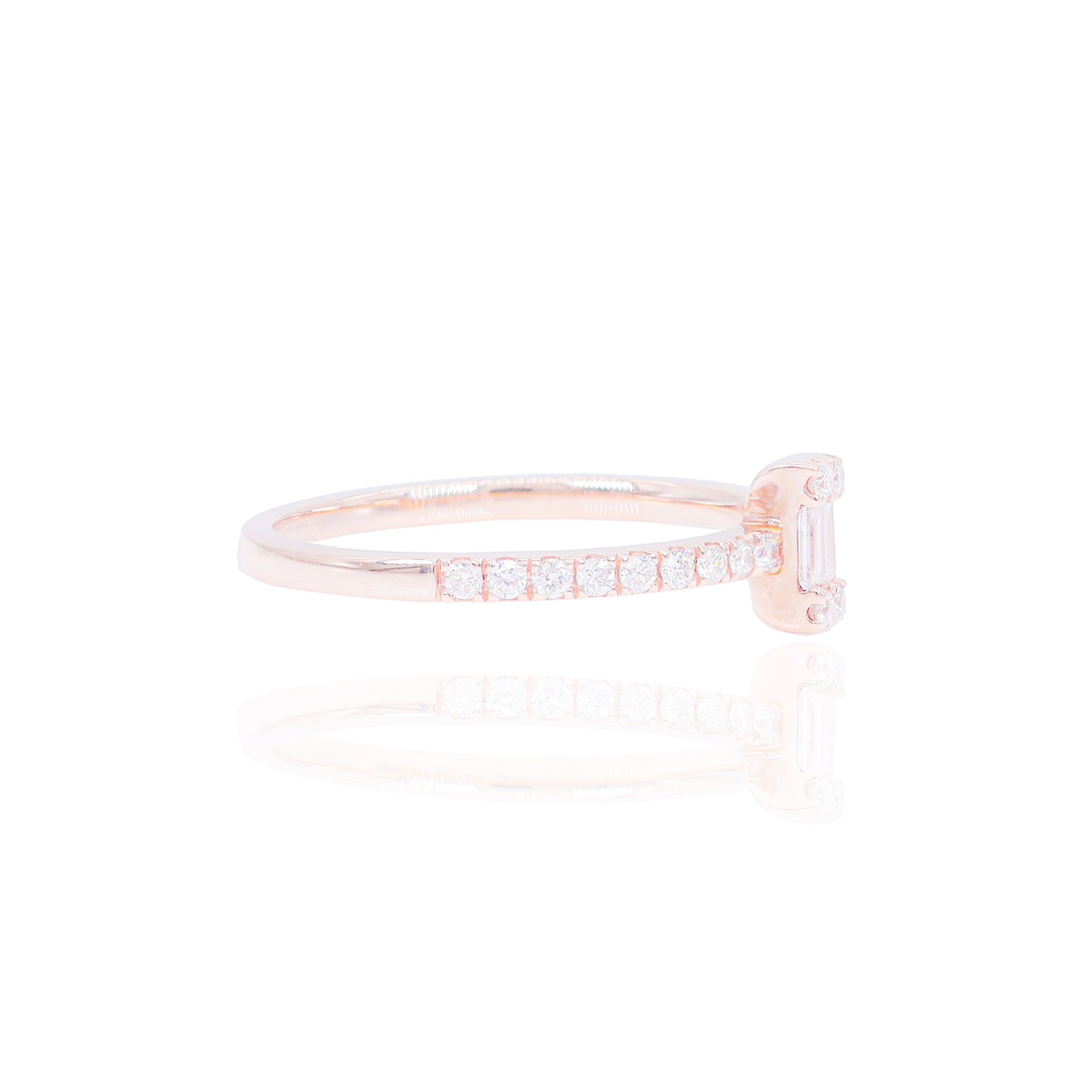 Rectangle Shape Baguettes Diamond Ring Band
