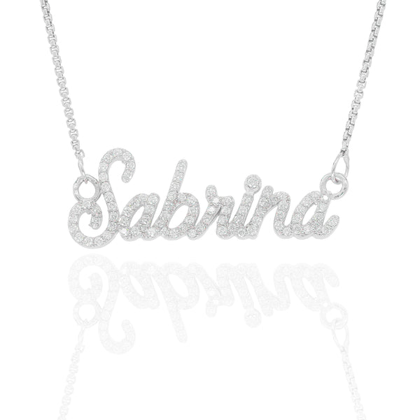 One Row Custom Diamond Name Pendant image