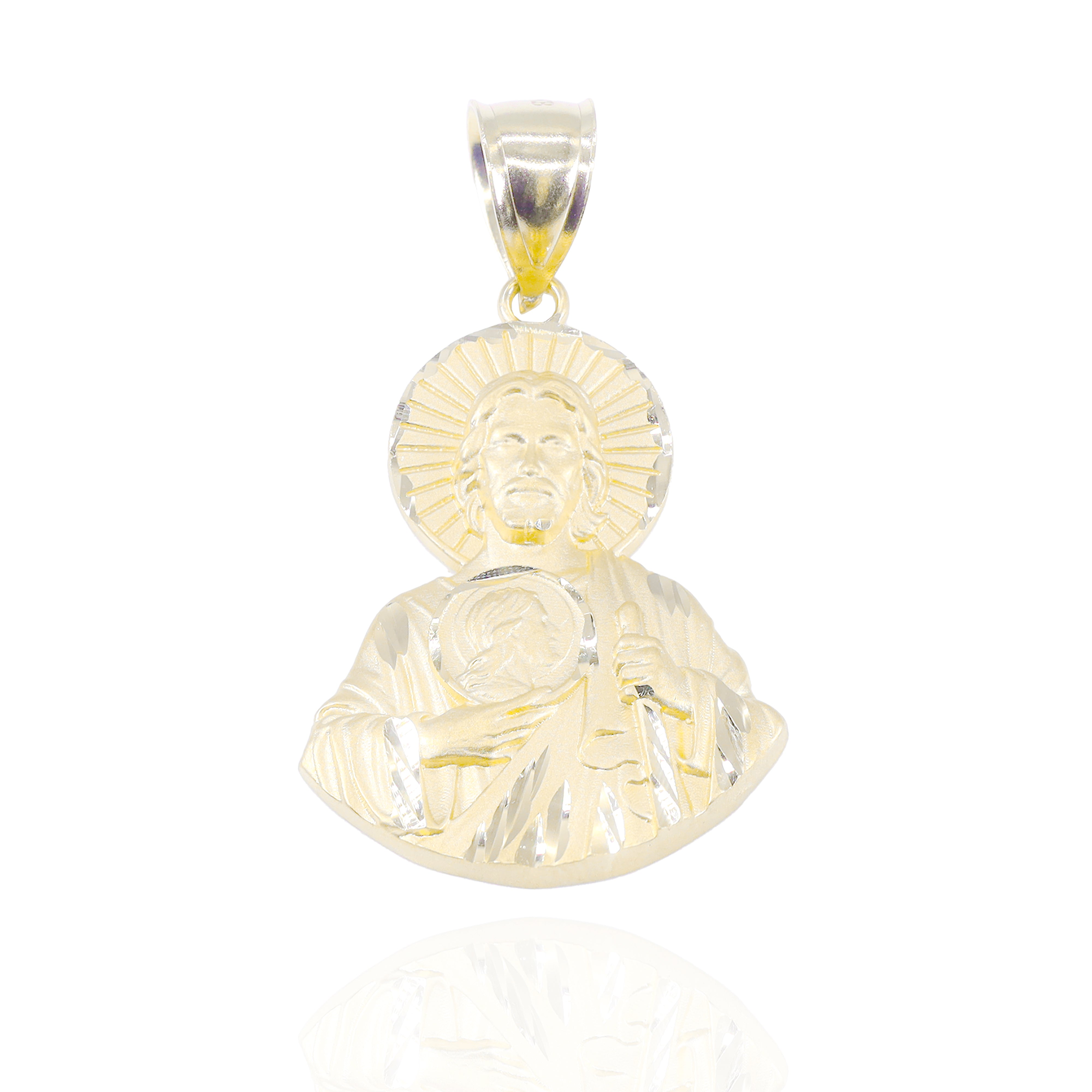 Saint Jude Mural Solid Gold Pendant