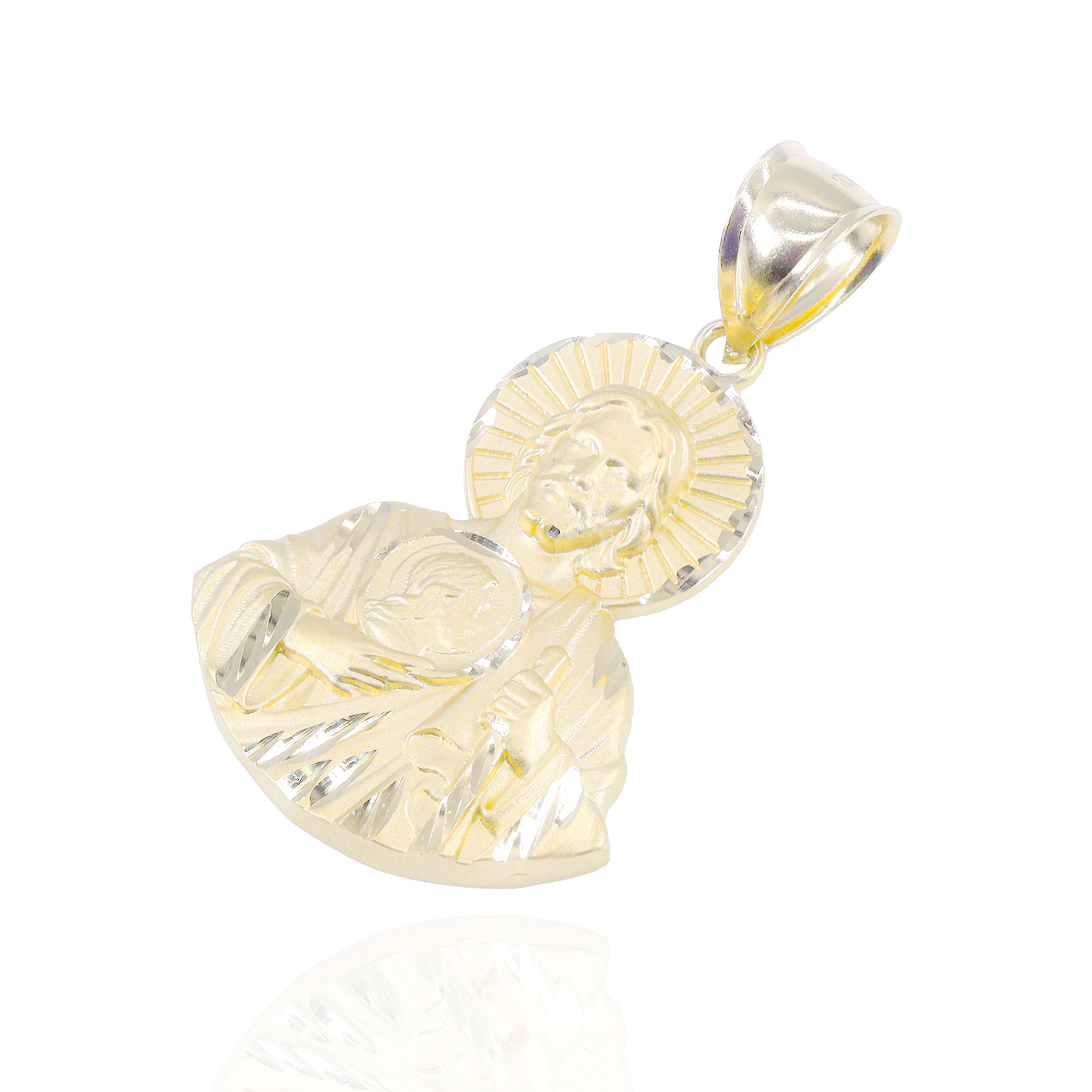Saint Jude Mural Solid Gold Pendant