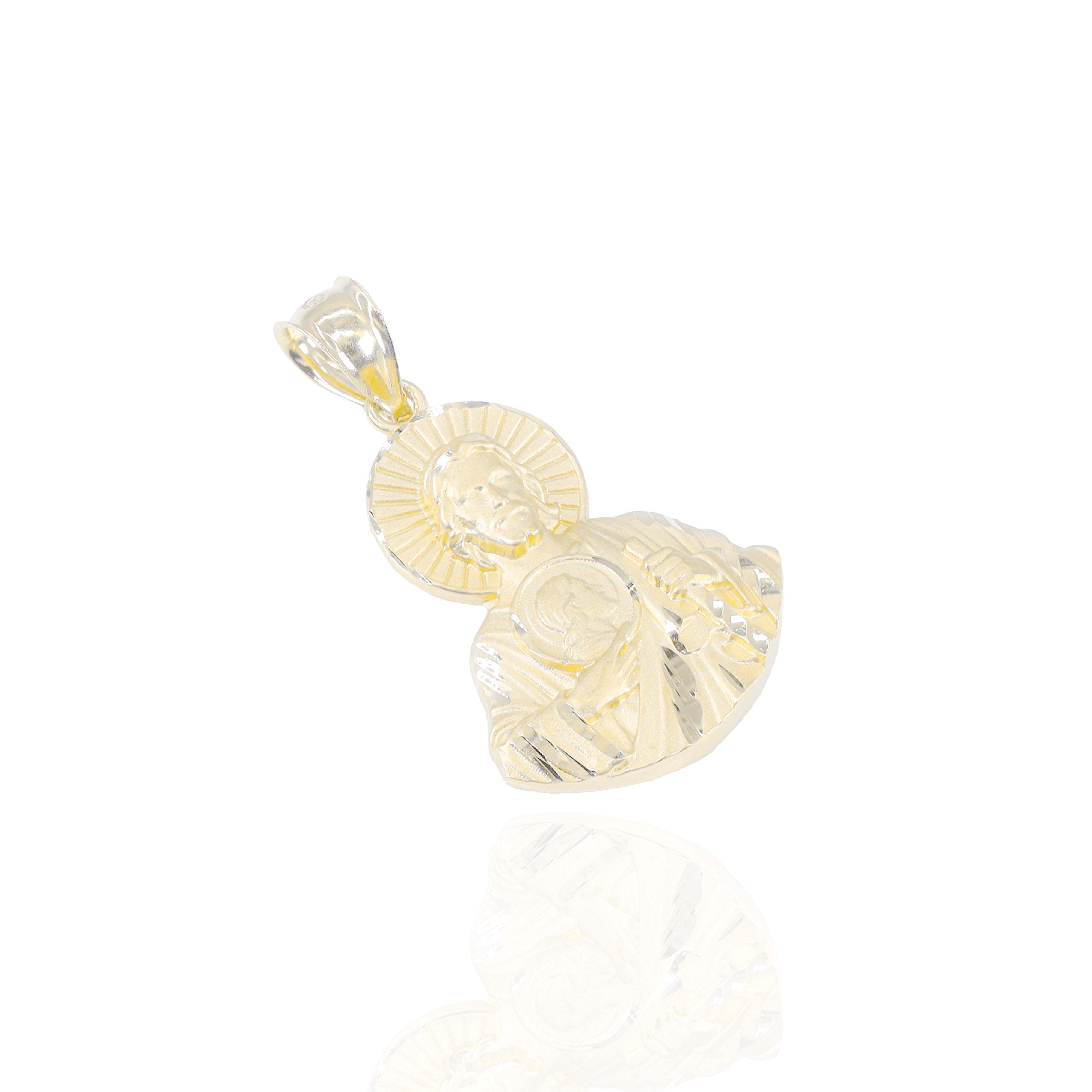 Saint Jude Mural Solid Gold Pendant