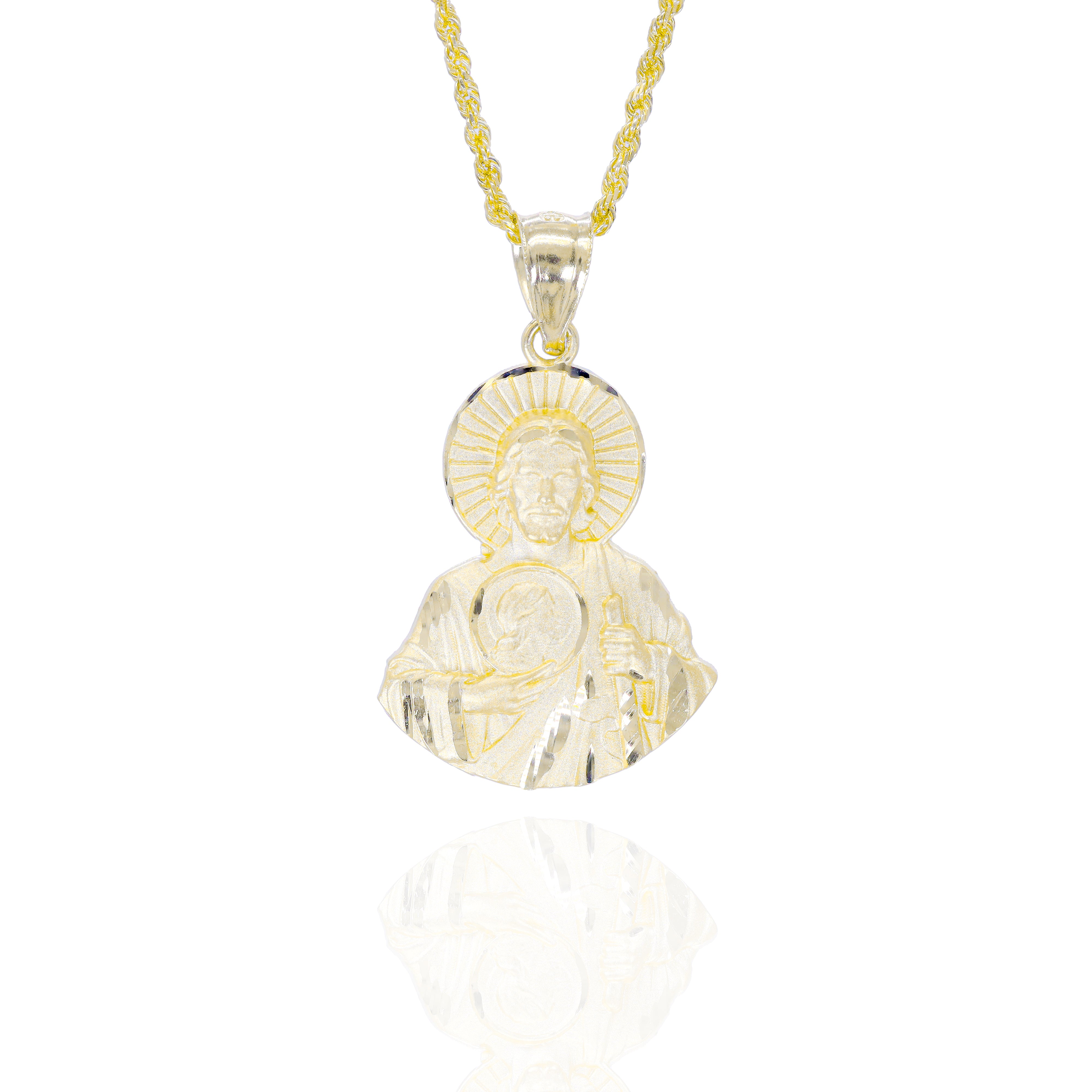 Saint Jude Mural Solid Gold Pendant