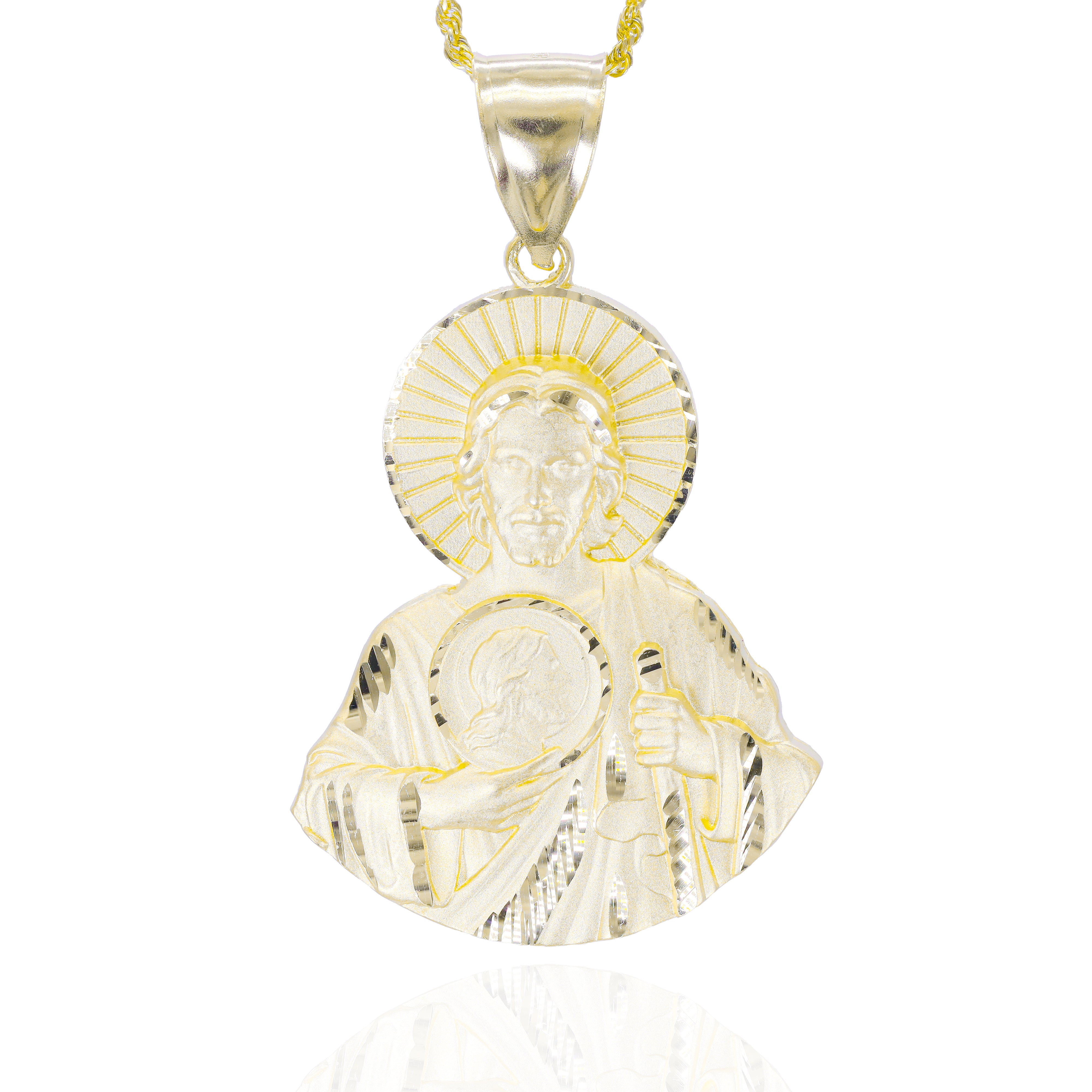 Saint Jude Mural Solid Gold Pendant