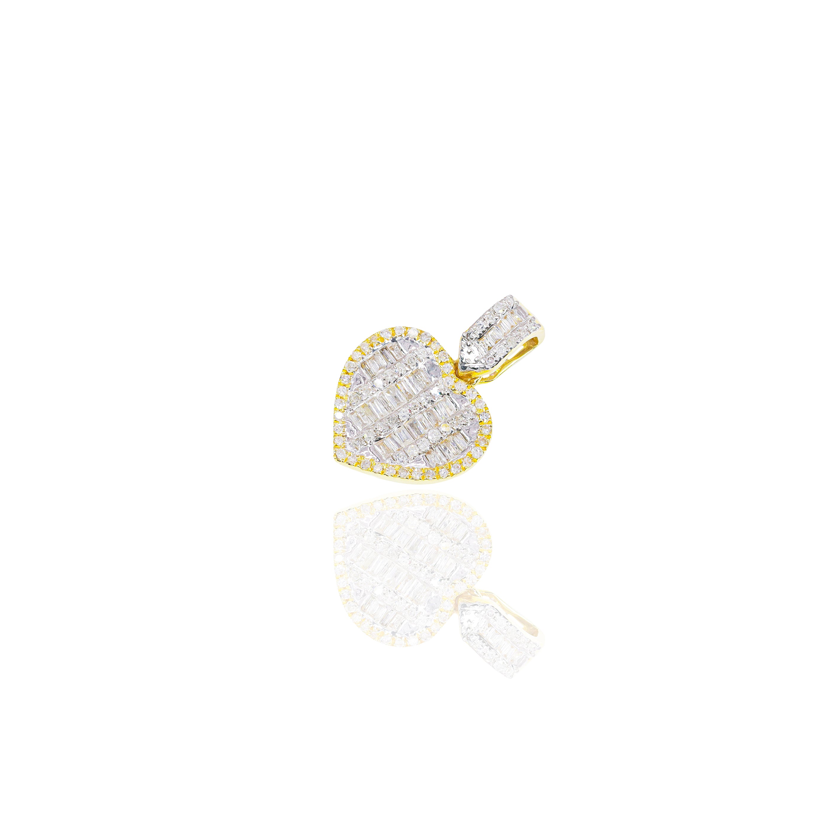 Baguette Heart Diamond Pendant (Small-Size)