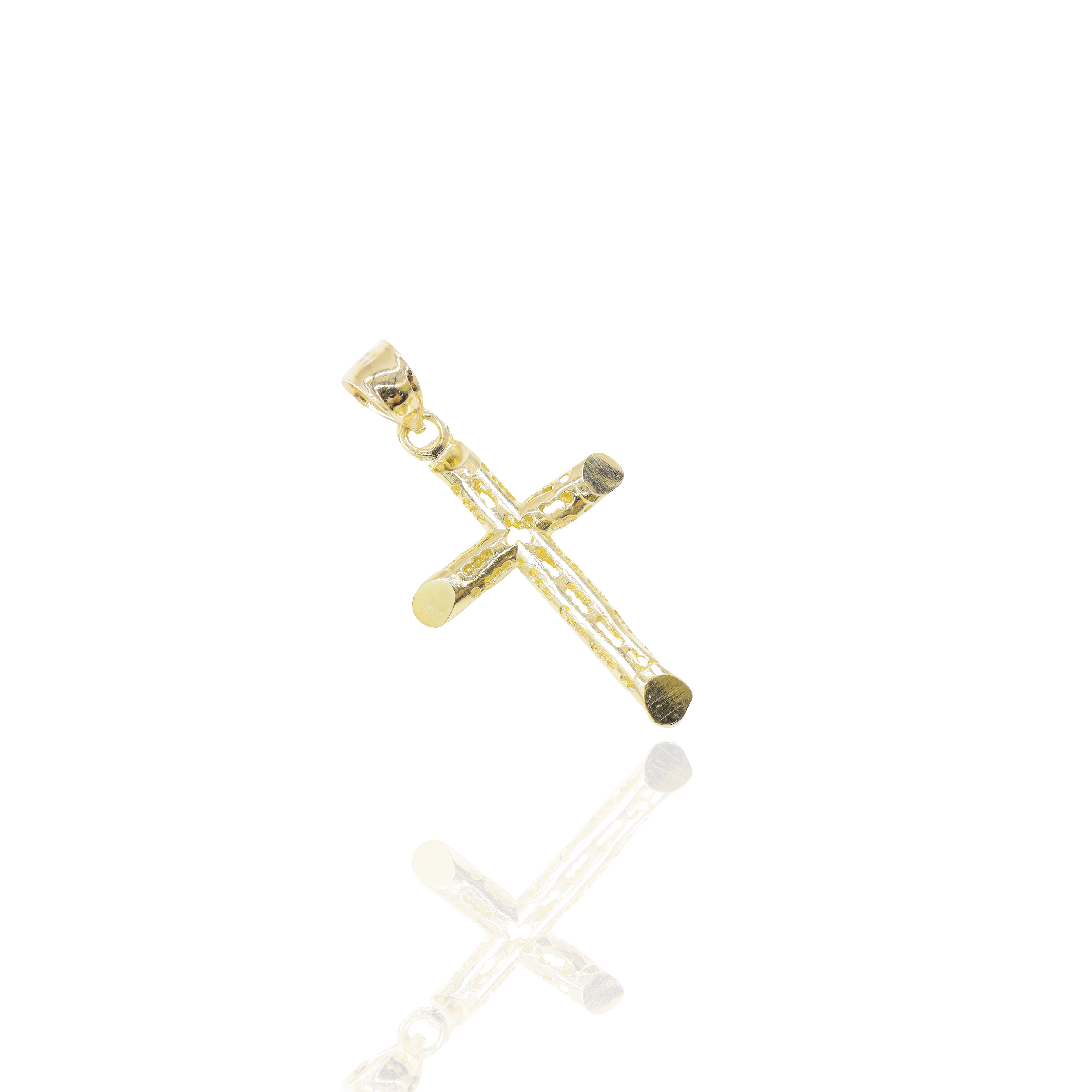 Micro Italian Open Concept Cross Pendant