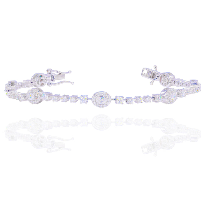 Oval Shaped with Round Diamond Tennis Bracelet image