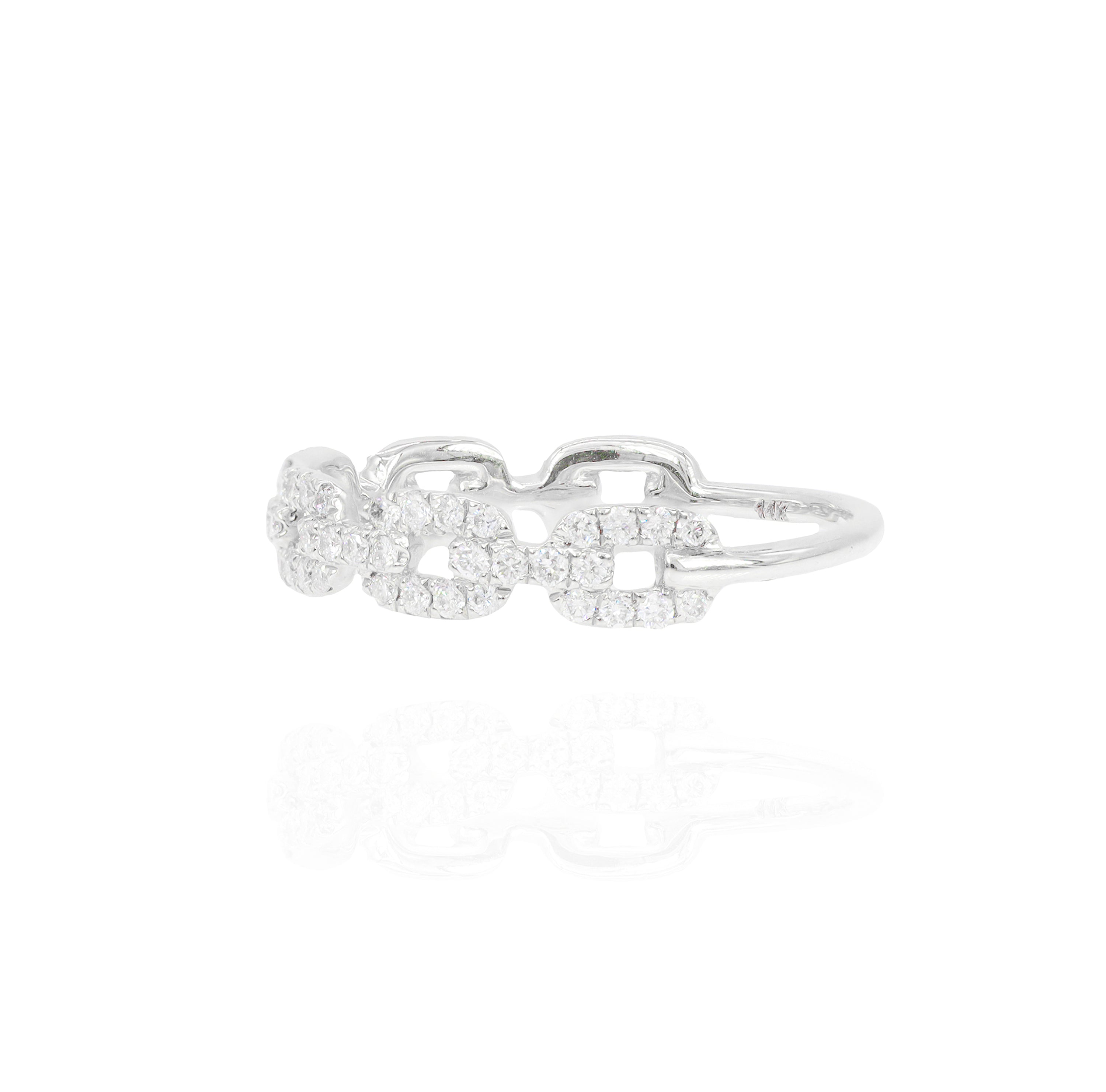 Small Hermes Diamond Ring