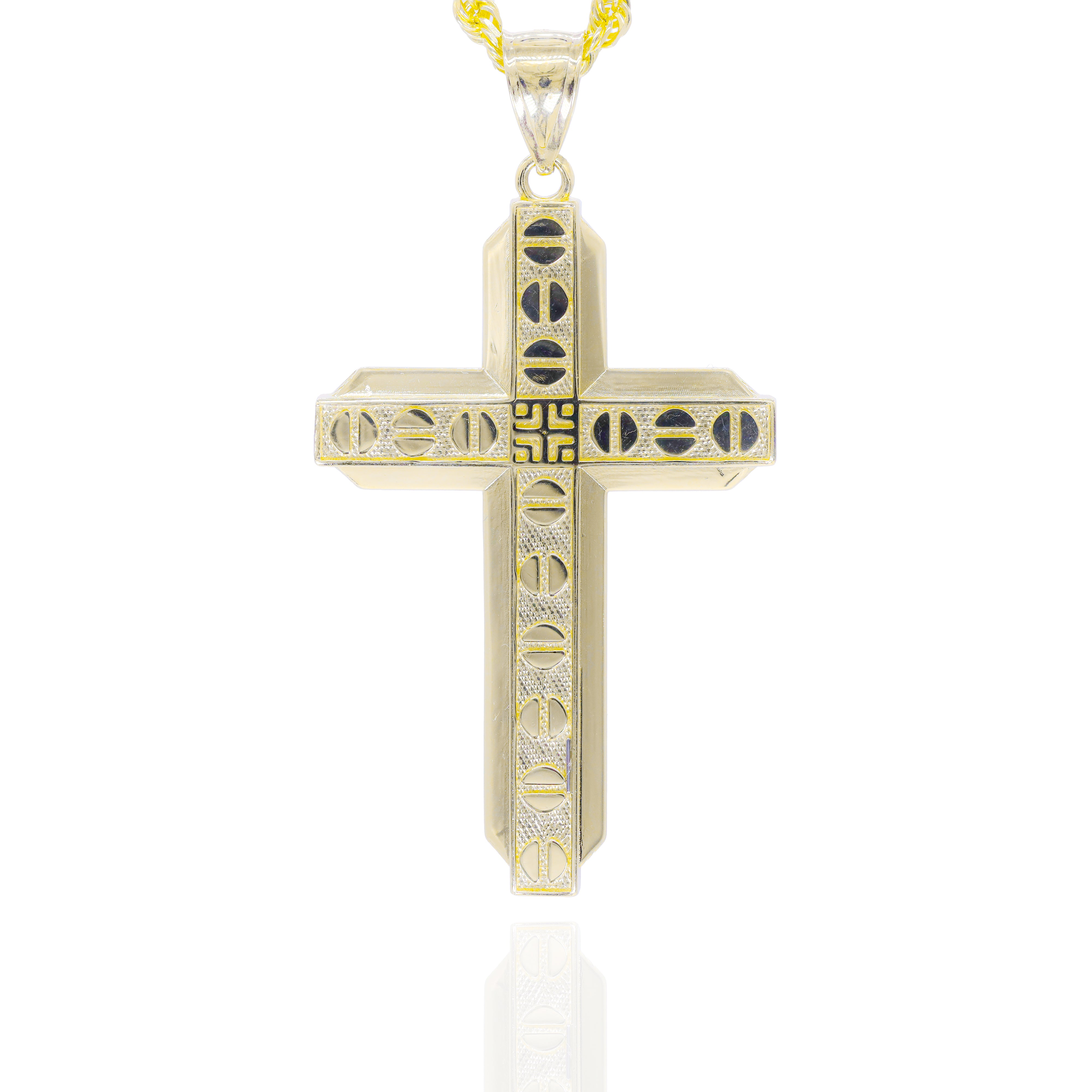 Gold cross pendant with screw 