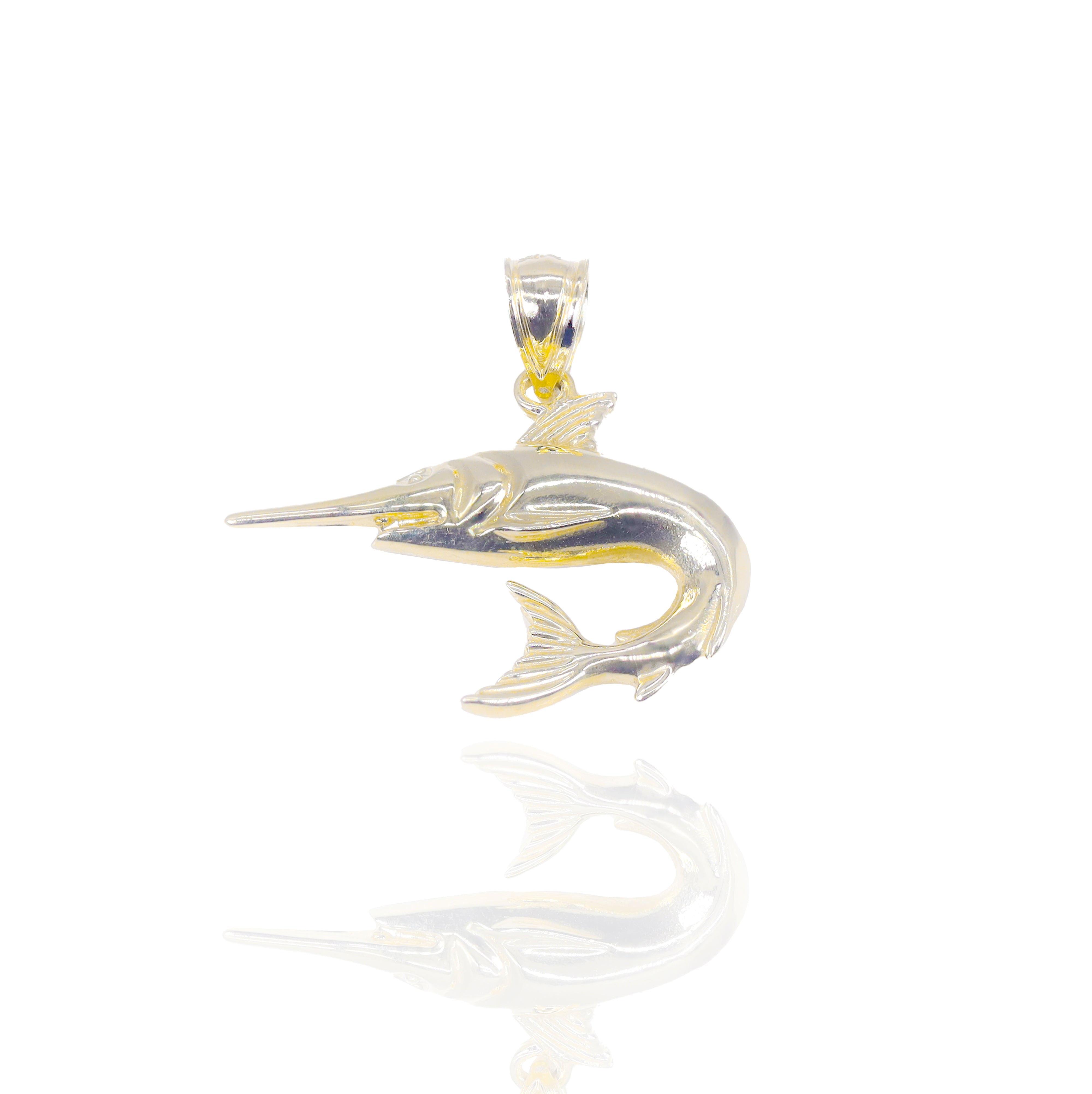 Solid Gold Swordfish/Marlin Pendant