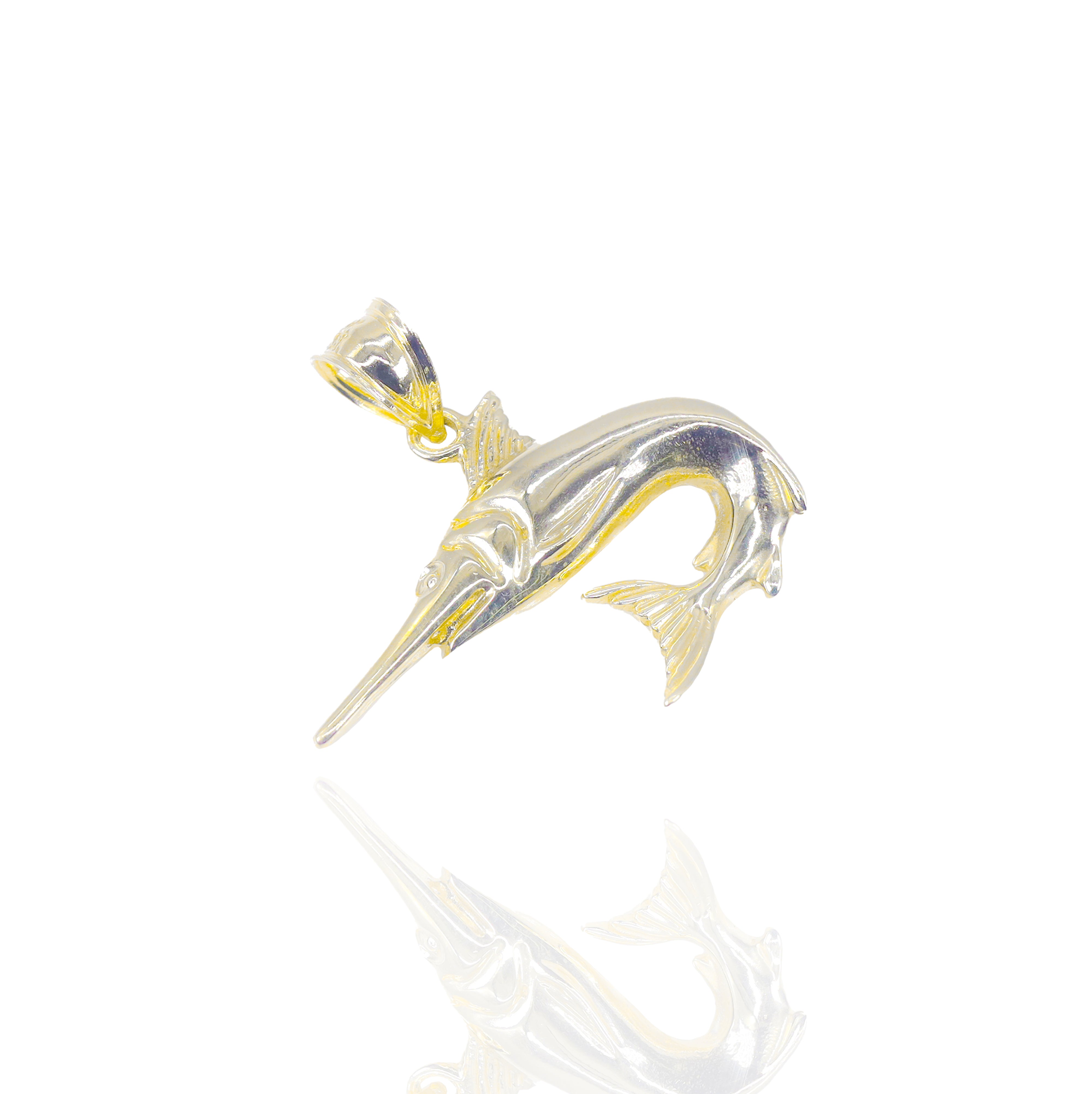 Solid Gold Swordfish/Marlin Pendant