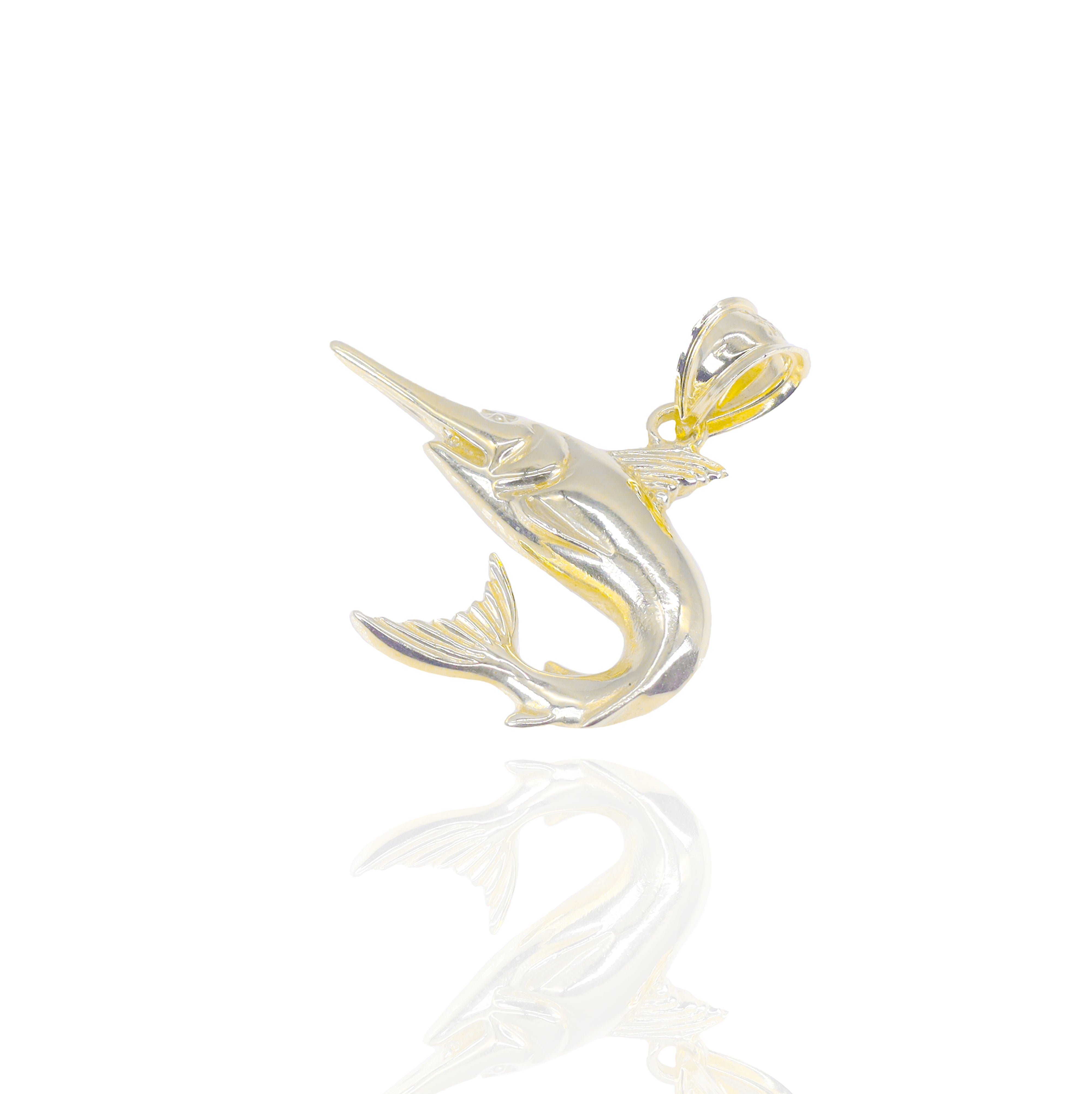 Solid Gold Swordfish/Marlin Pendant