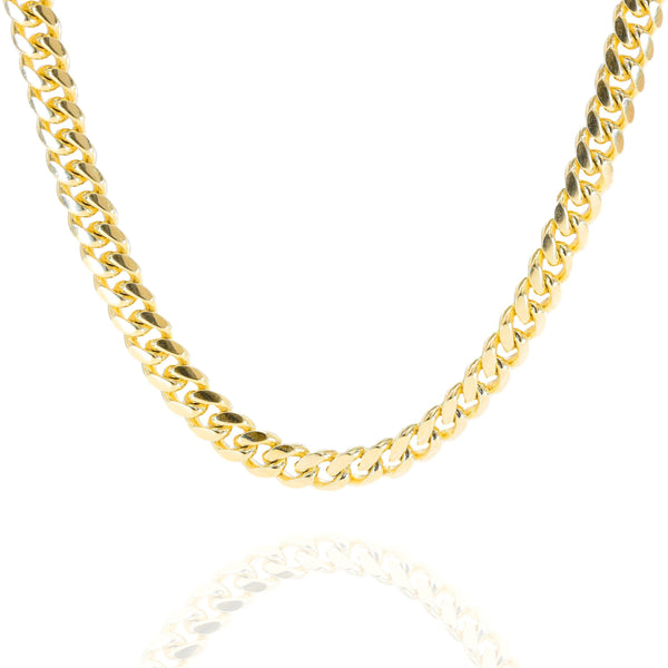 14KT Solid Miami Cuban Link Yellow Gold Chain image