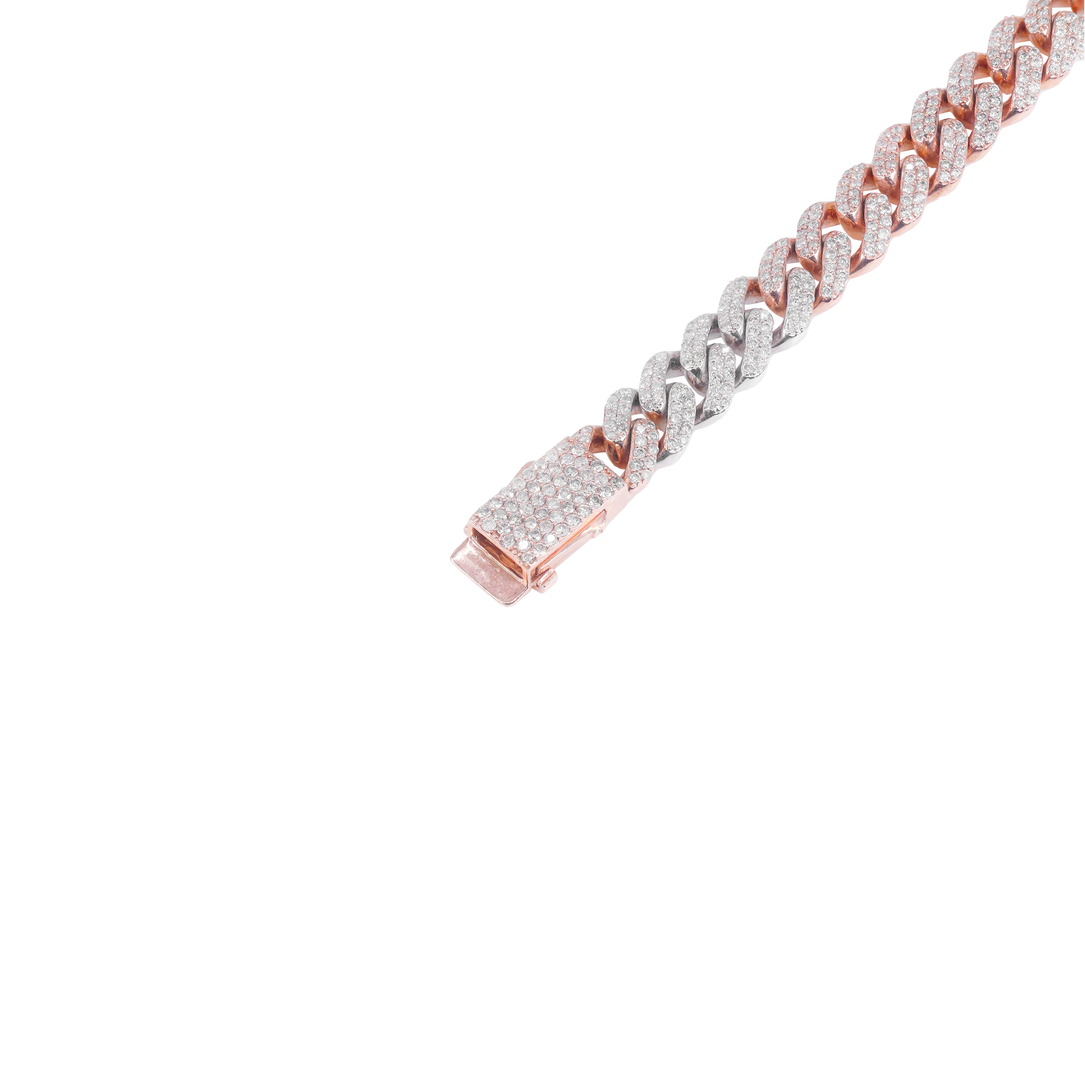 9.5mm Two-Tone Diamond Miami Cuban Link Chain