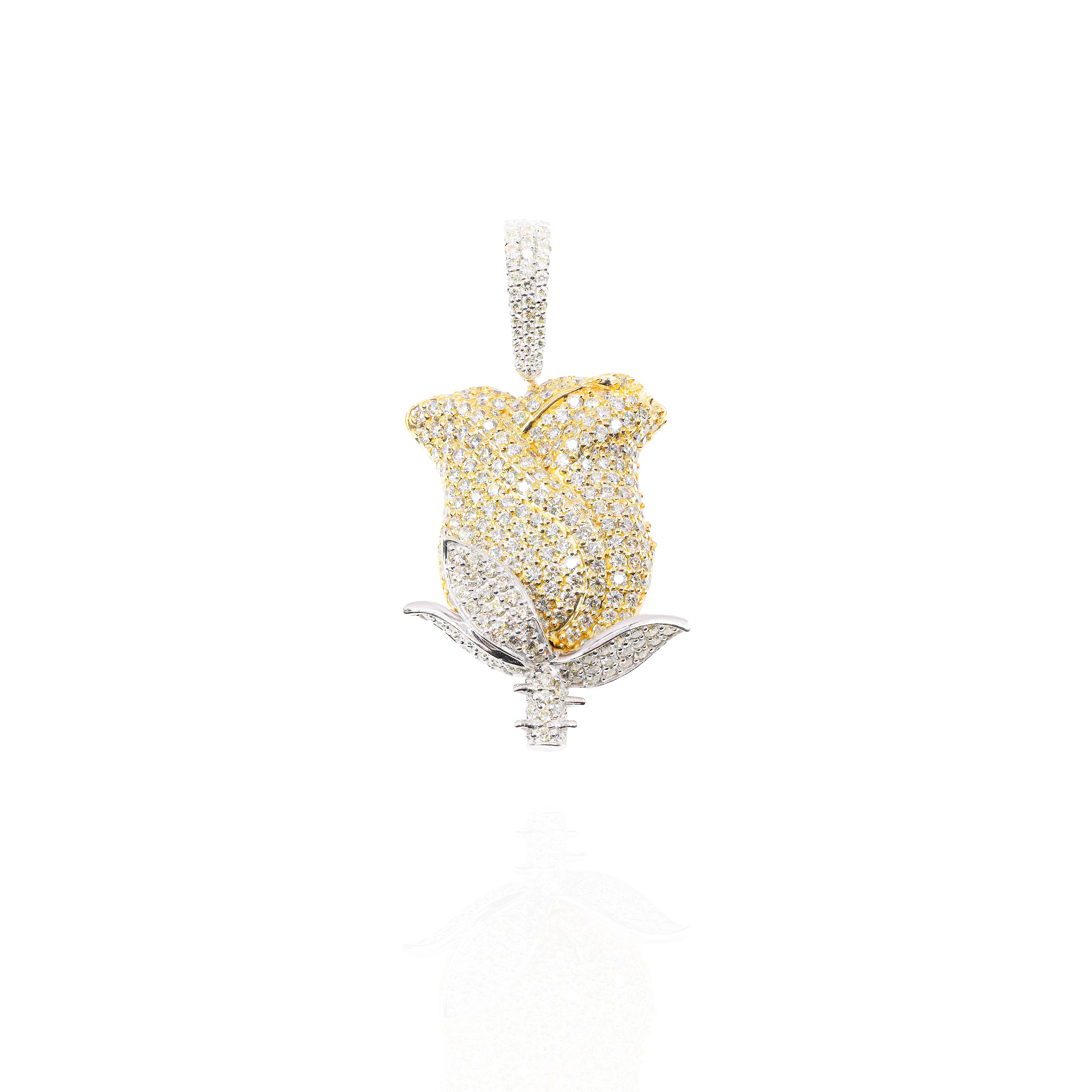 Rose Flower Diamond Pendant