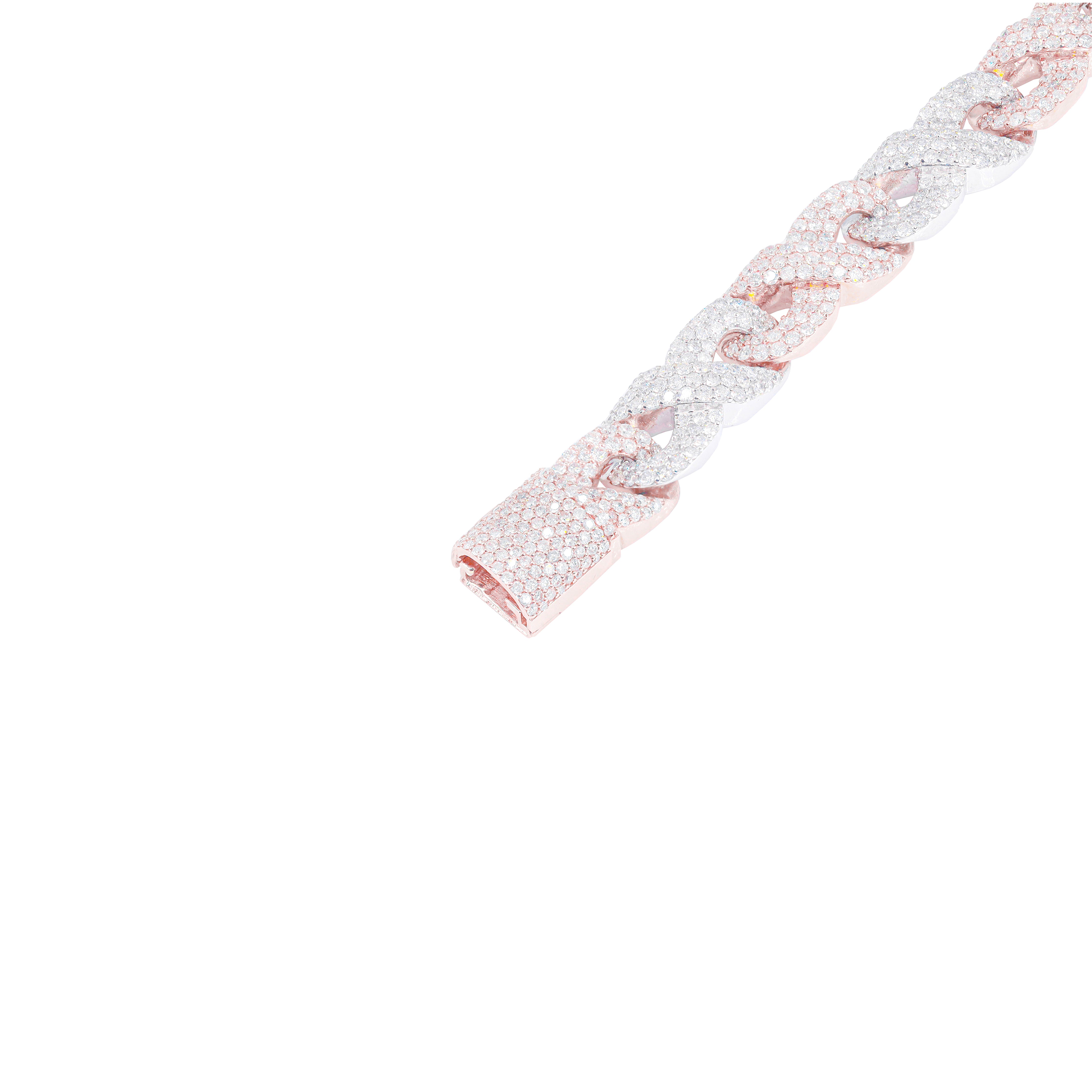11mm Two-Tone Modern Infinity Link Diamond Chain