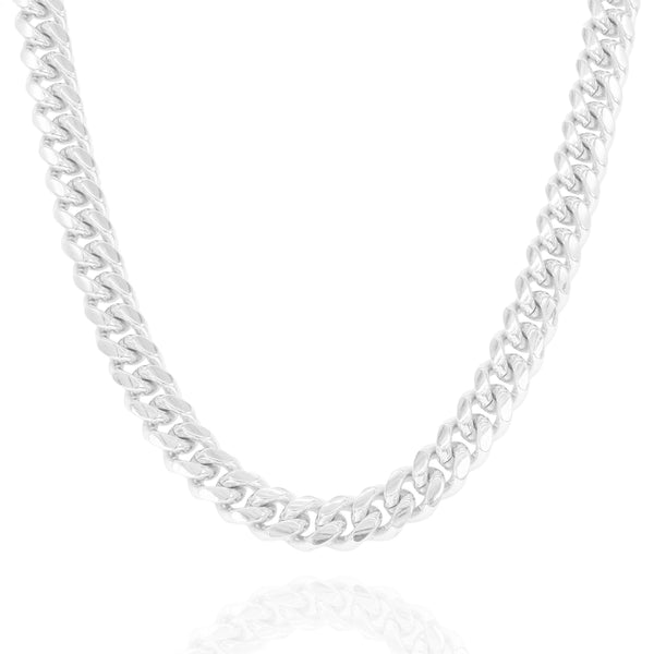 Solid Miami Cuban Link White Gold Chain image